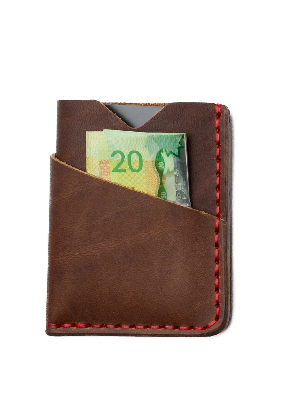 Hand-Sewn Full-Grain Leather Card Holder - Holds 5-12 Cards