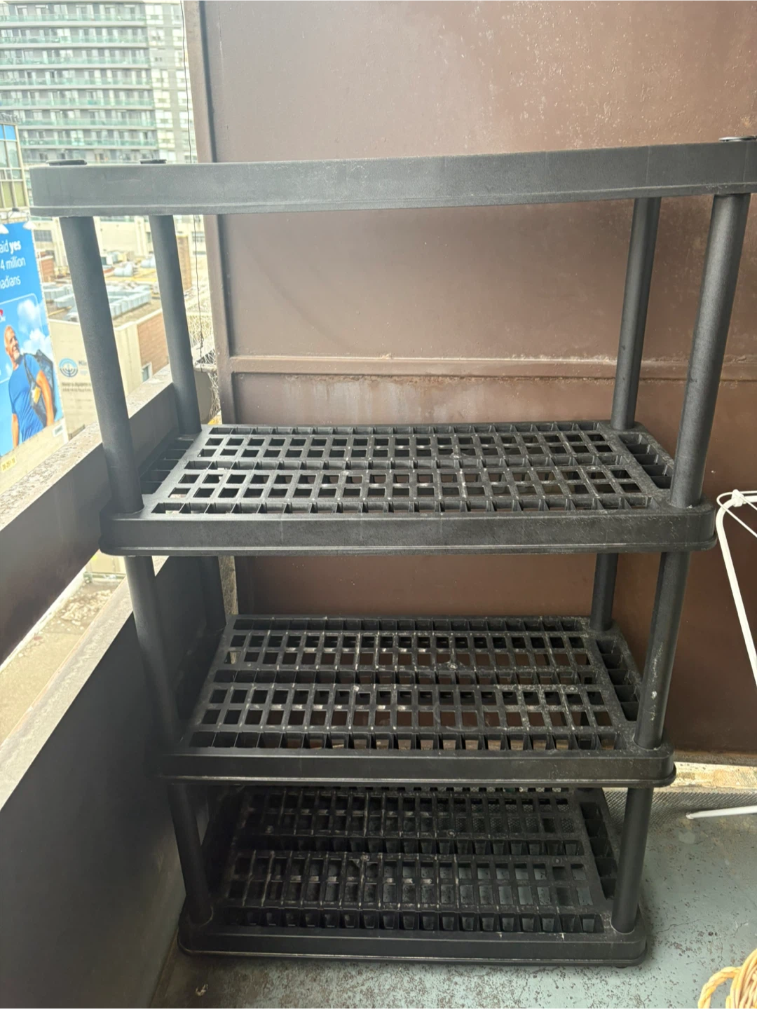 Black 4-Tier Plastic Storage Shelving Unit