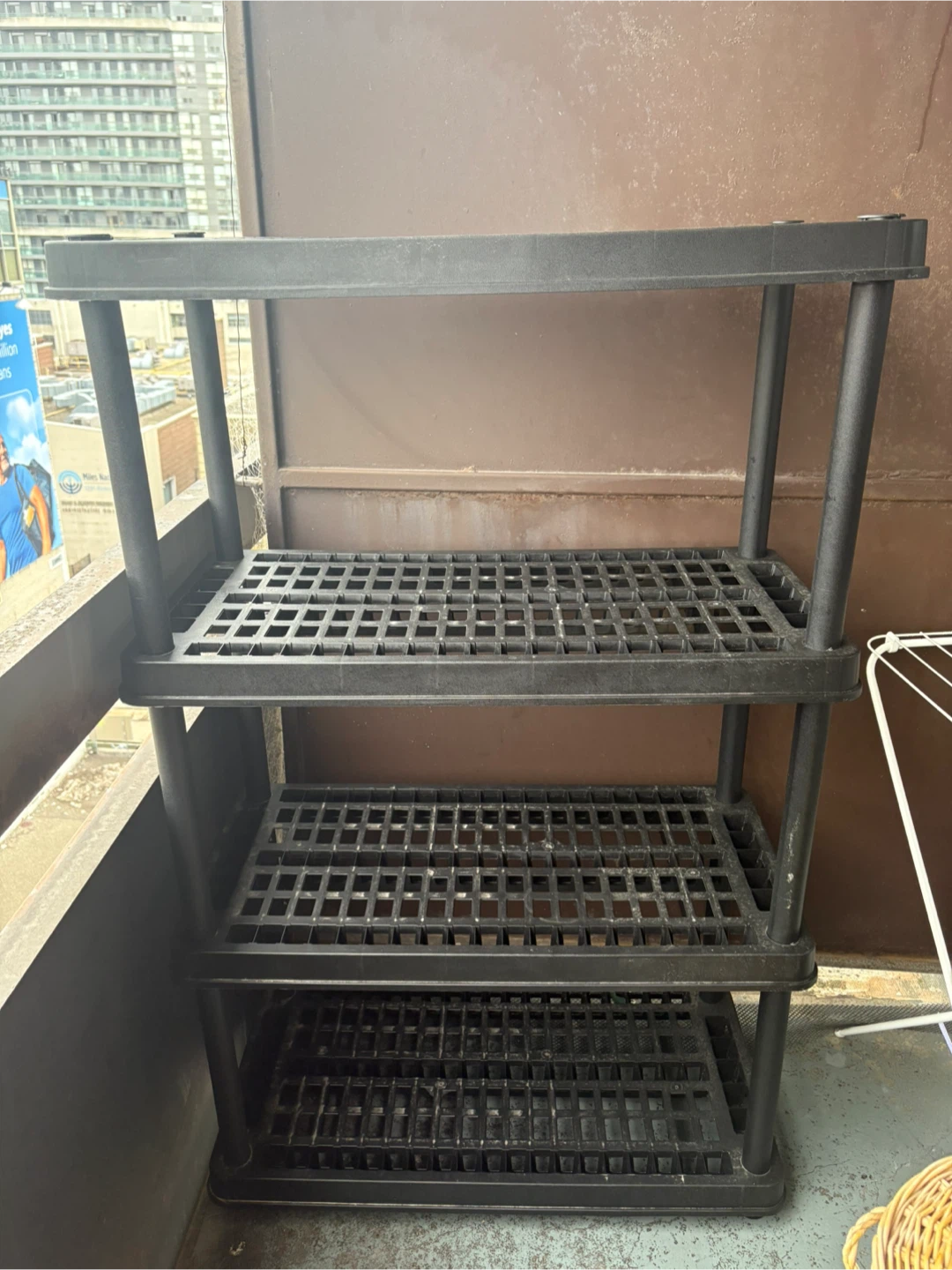 Black 4-Tier Plastic Storage Shelving Unit - photo 2