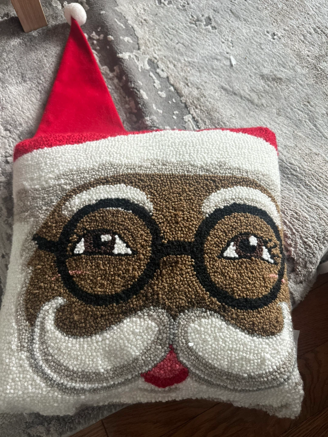 New Ashland Christmas Pillow - Peppermint Lane Santa Face