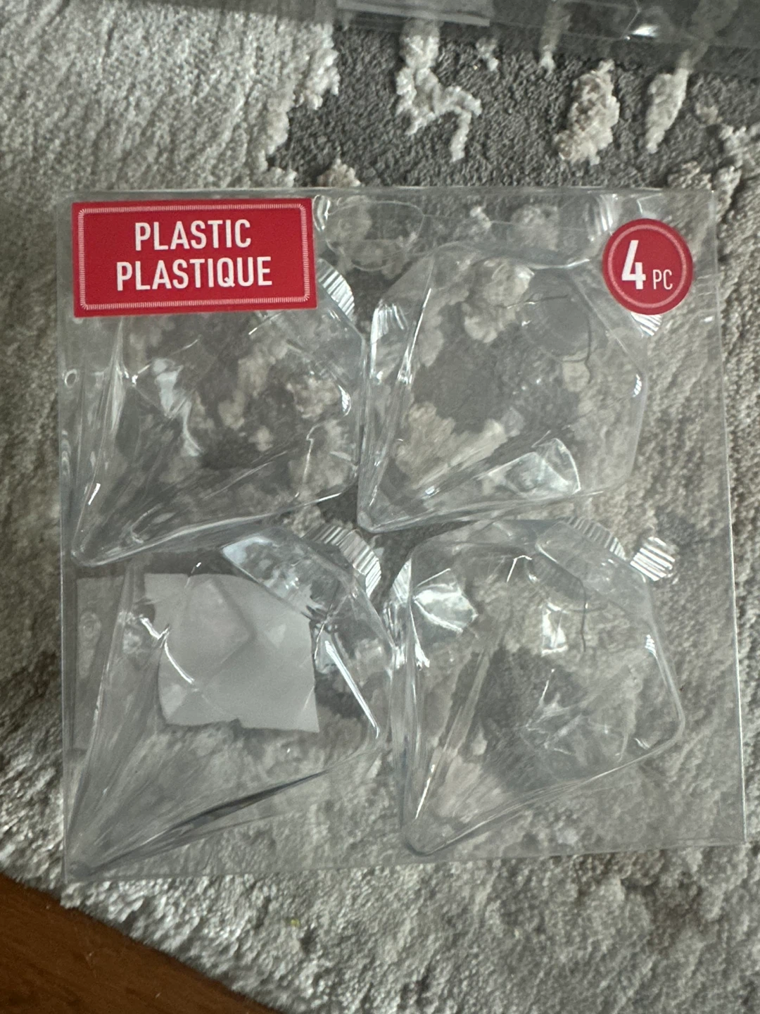 New DIY Plastic Clear Ornaments - 4 PC - photo 2