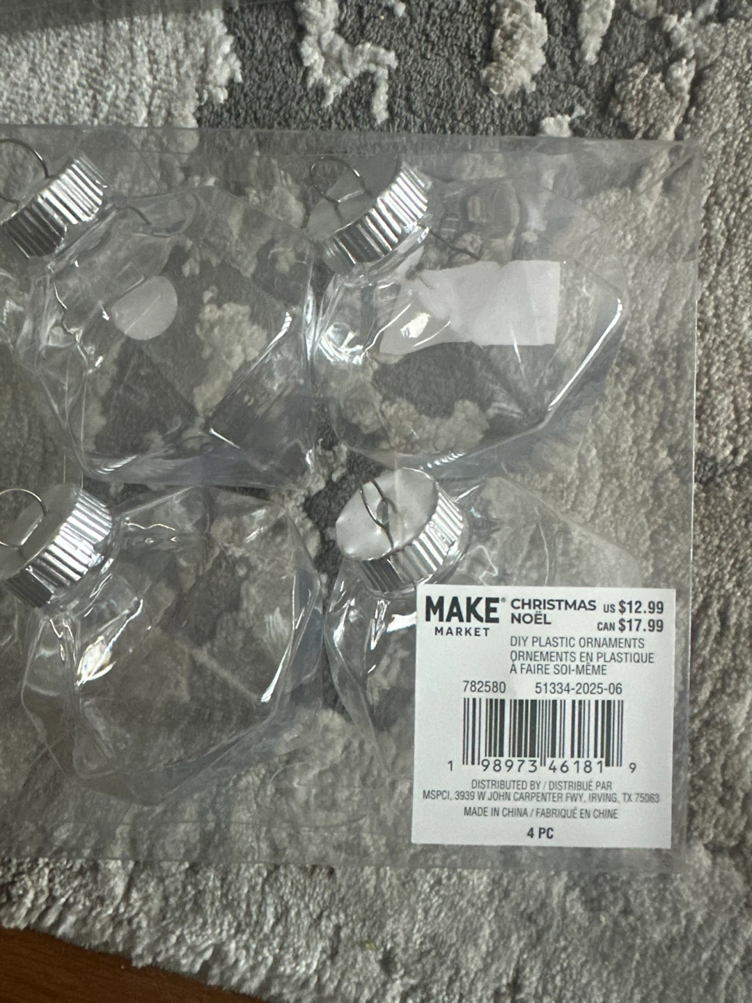 New DIY Plastic Clear Ornaments - 4 PC - photo 3