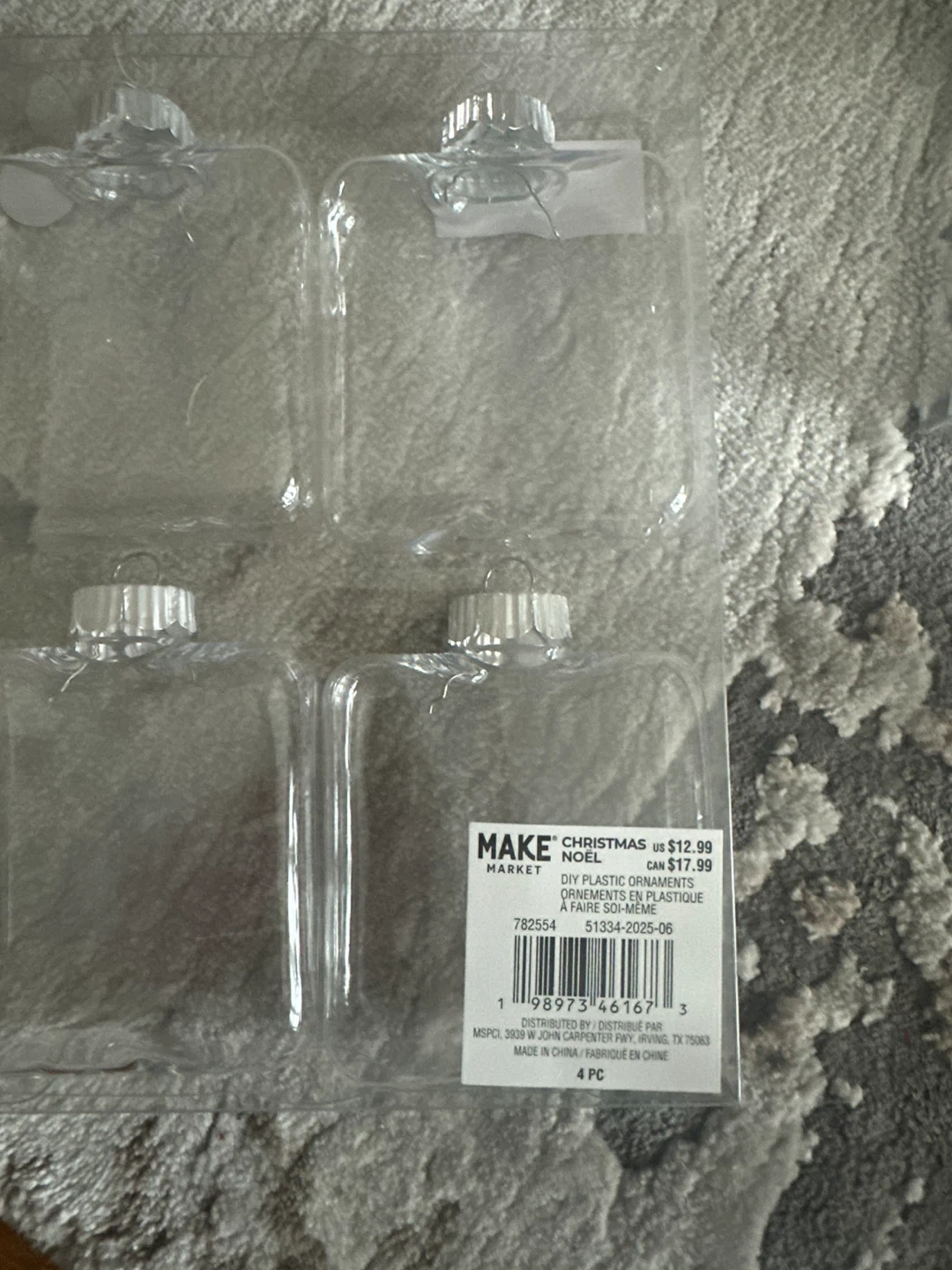New DIY Plastic Clear Ornaments - 4 PC - photo 5