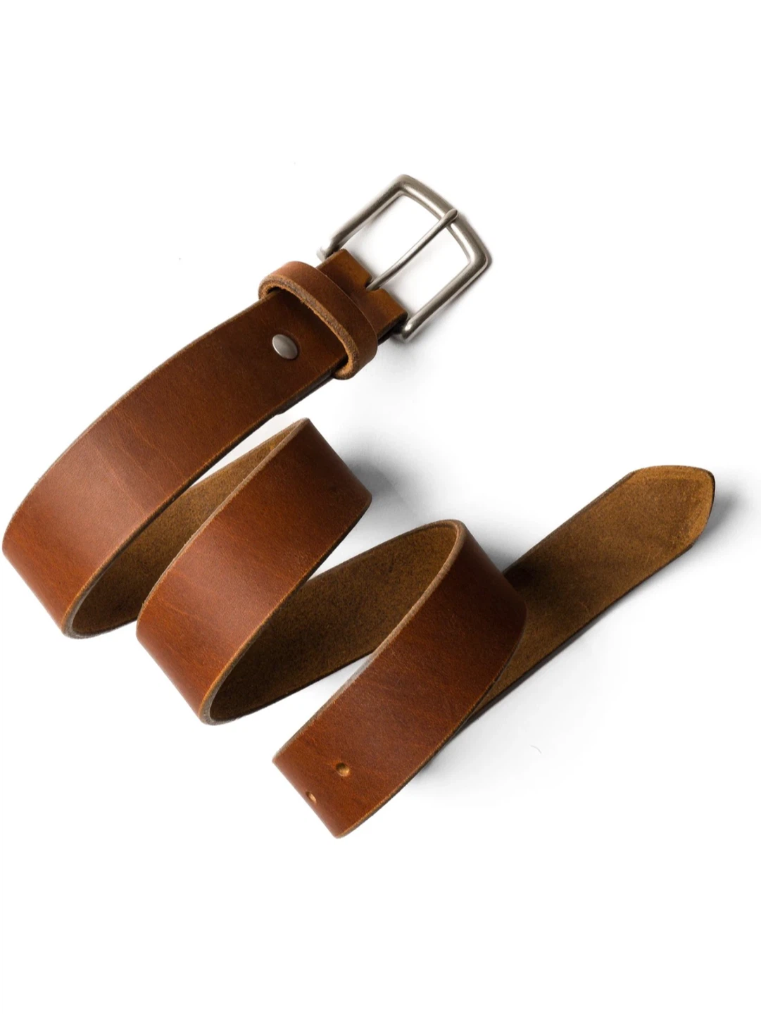 Leather Belt with Solid Brass Buckle