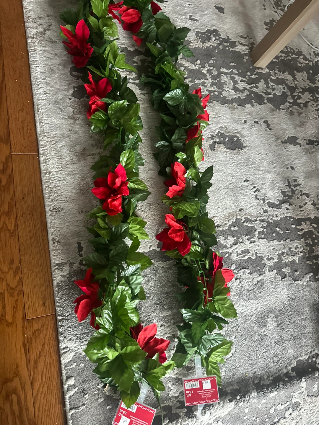 New Ashland Christmas Garland with Poinsettias - 6 ft - photo 2
