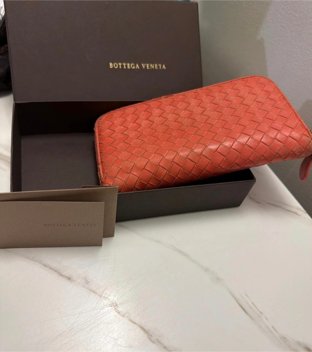 Bottega Veneta Woven Zip Around Wallet