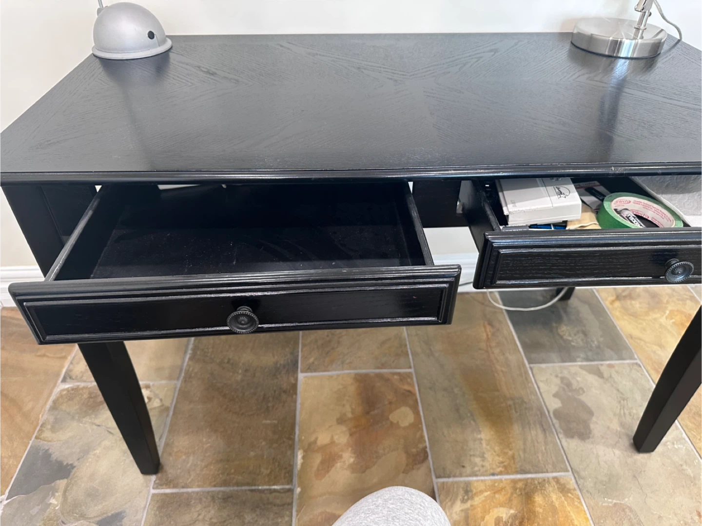 Black Two-Drawer Desk - photo 3
