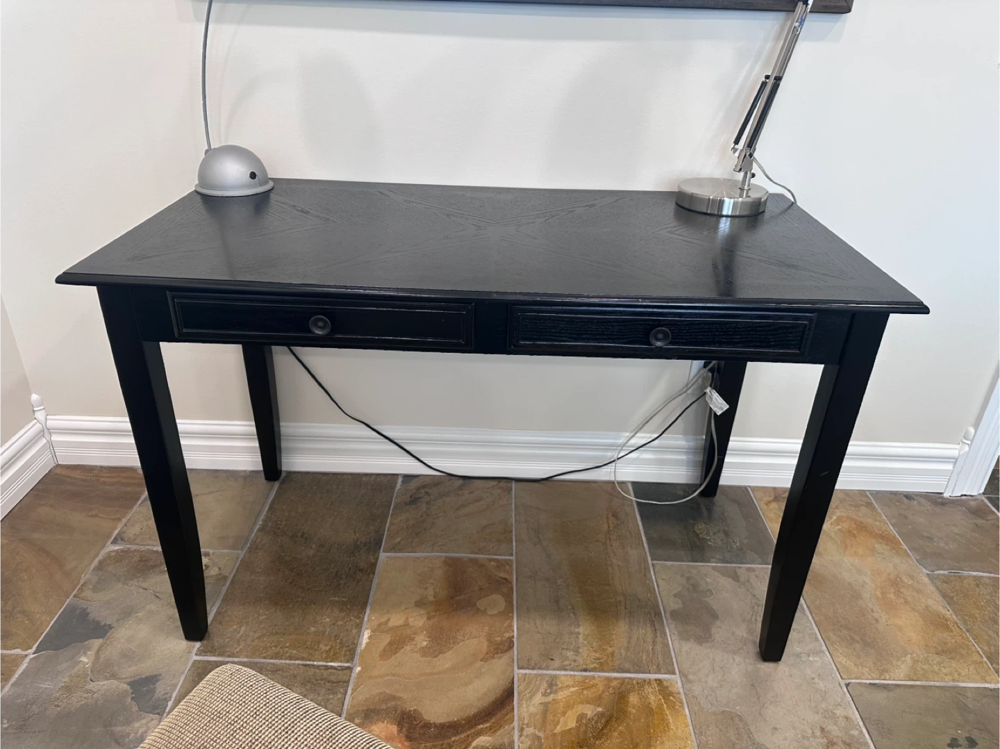 Black Two-Drawer Desk - photo 2