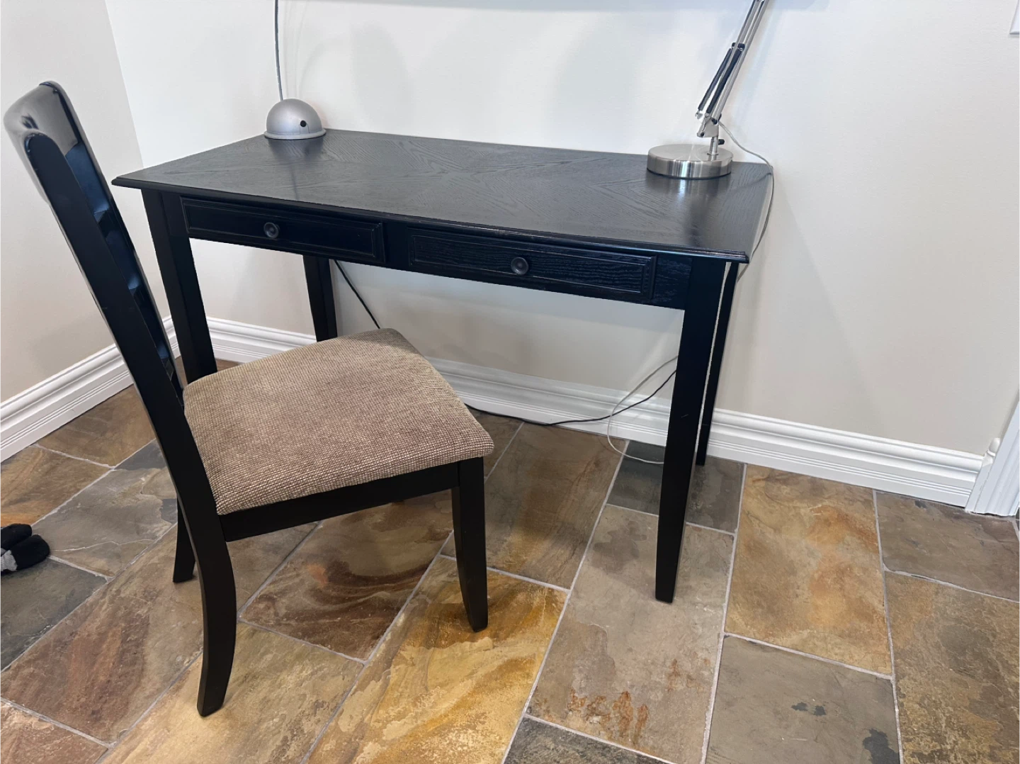Black Two-Drawer Desk