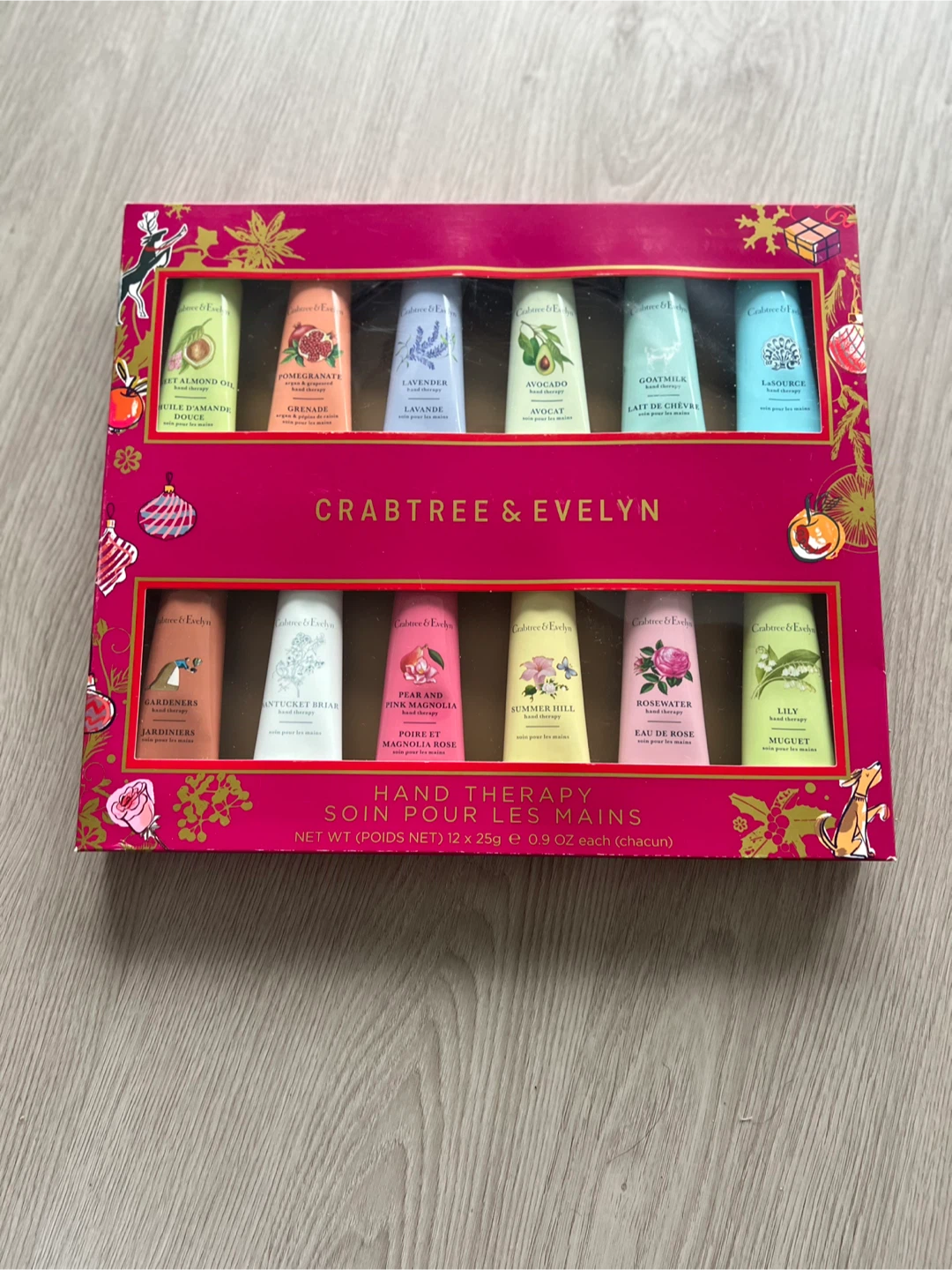 Crabtree & Evelyn Rosewater 12 pack cream set with body gel
