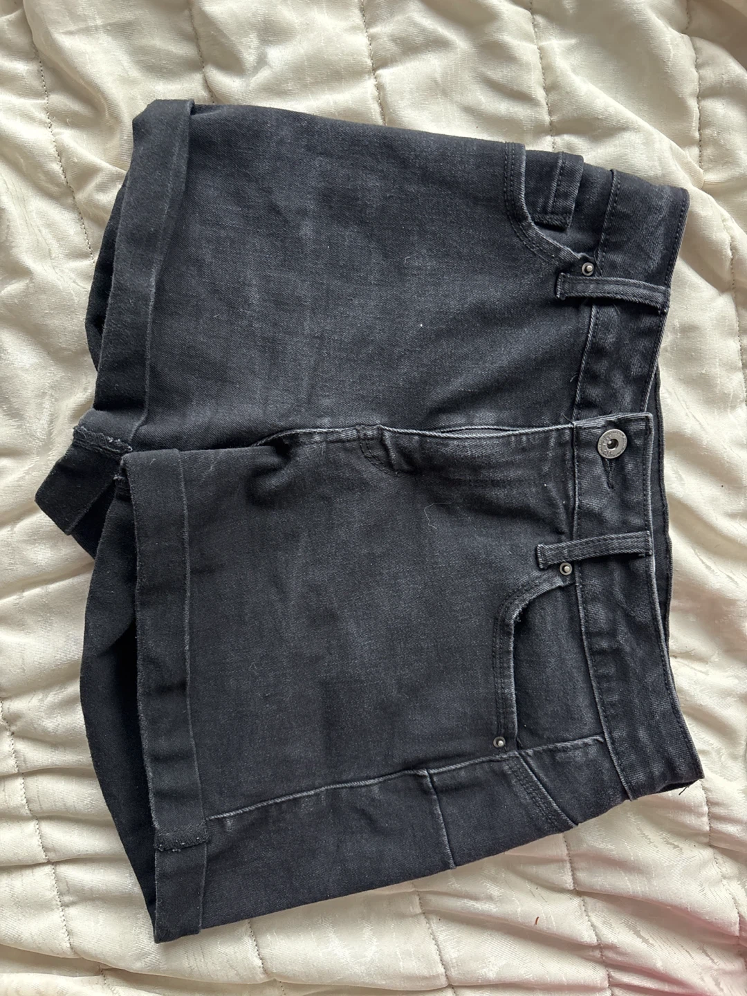 Black Denim Shorts