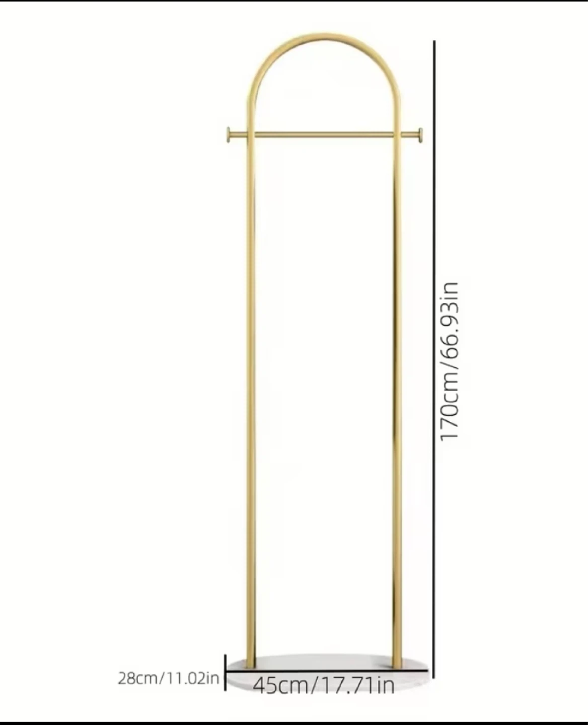 Gold Arch Garment Rack with Marble Base - photo 2