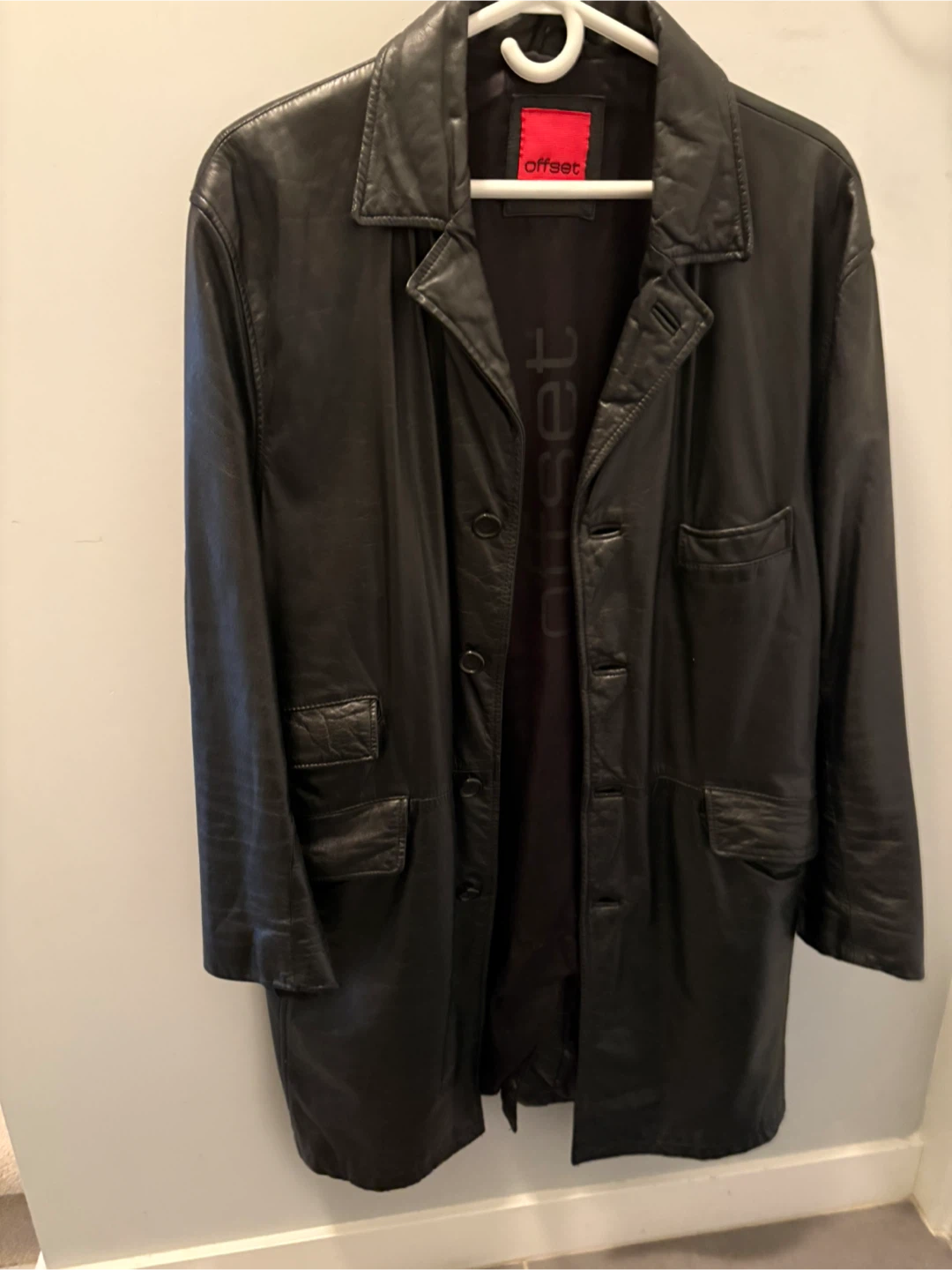Offset Black Leather coat - photo 2
