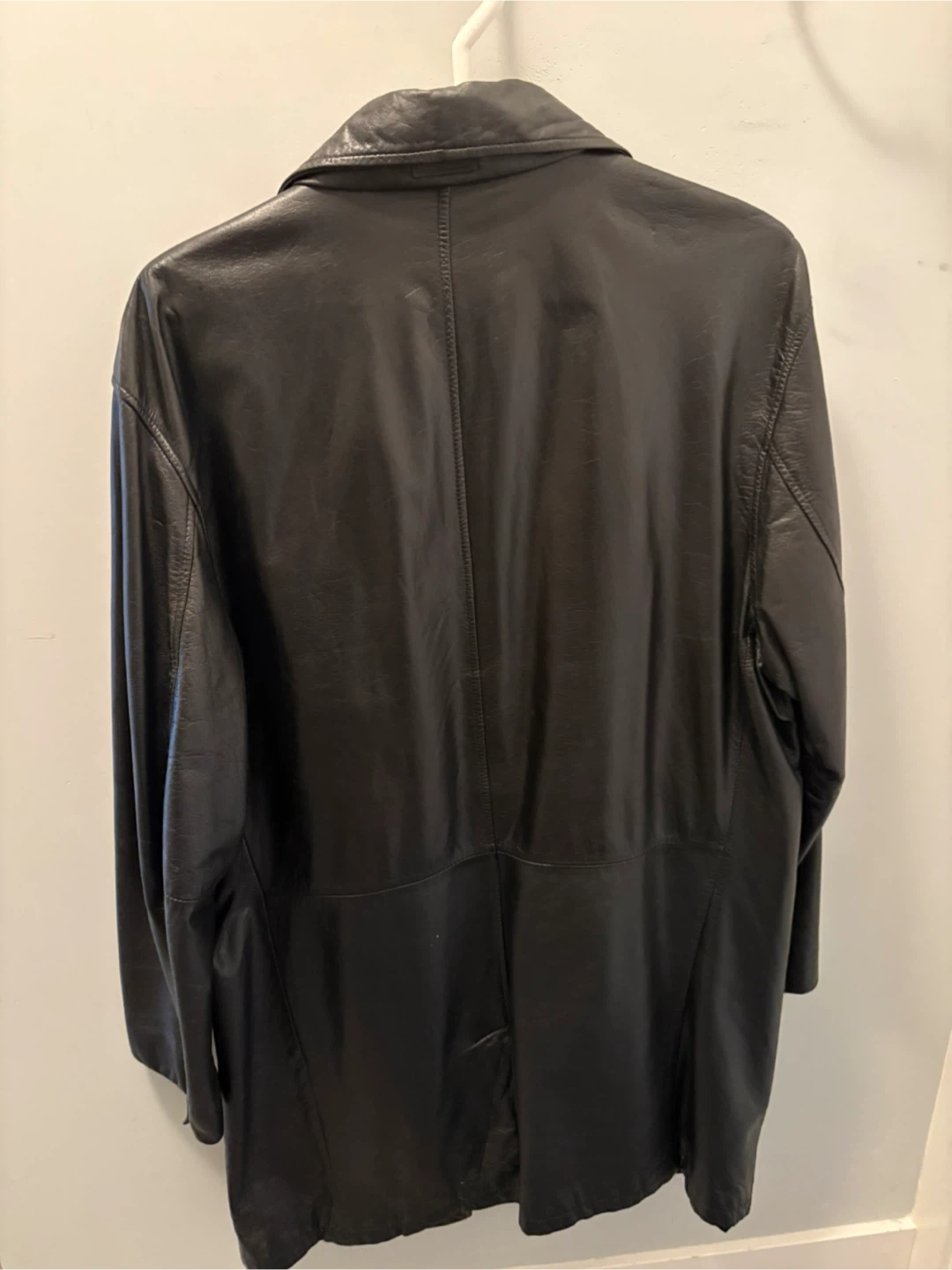 Offset Black Leather coat