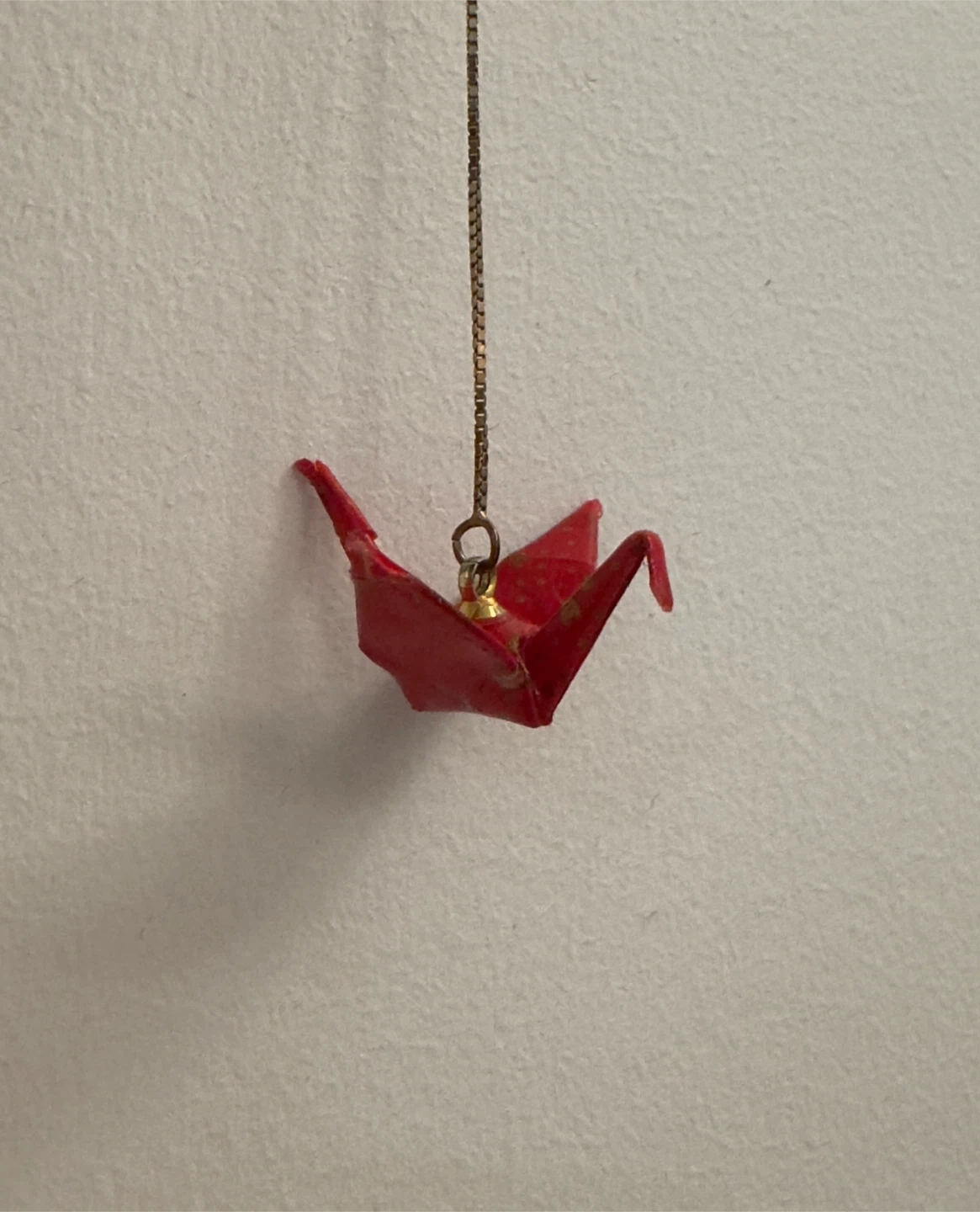 Origami Crane Threader Earring （red） - photo 2