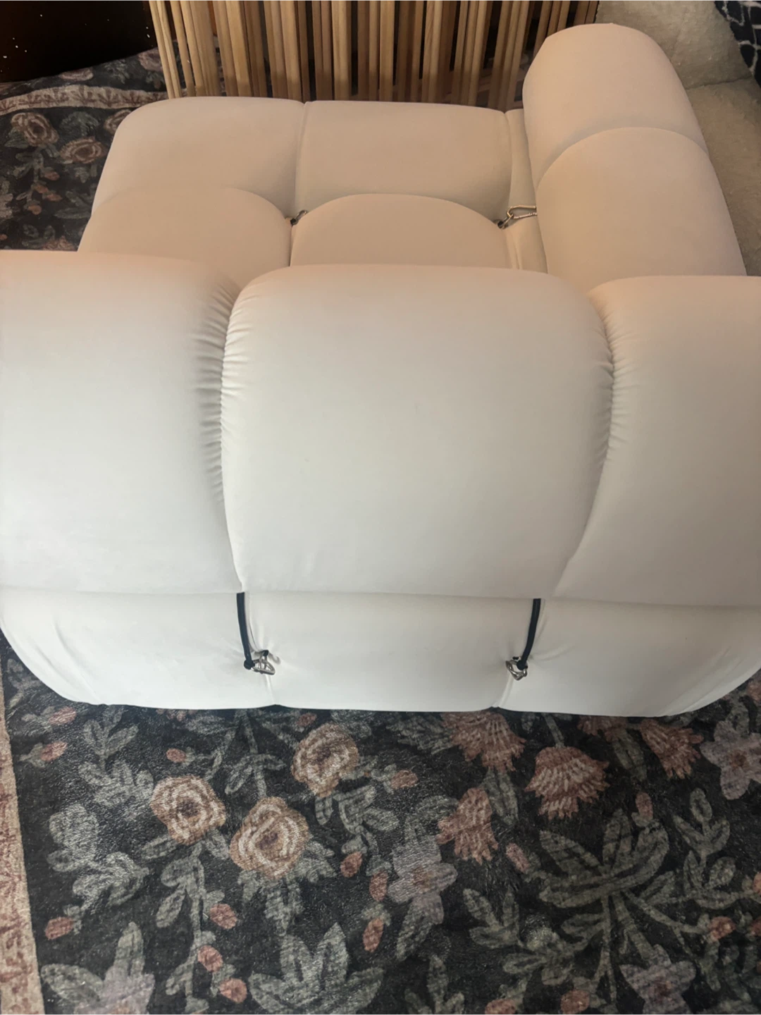 White Tufted Armchair/ tufted arm/sofa chair with rolled arms
