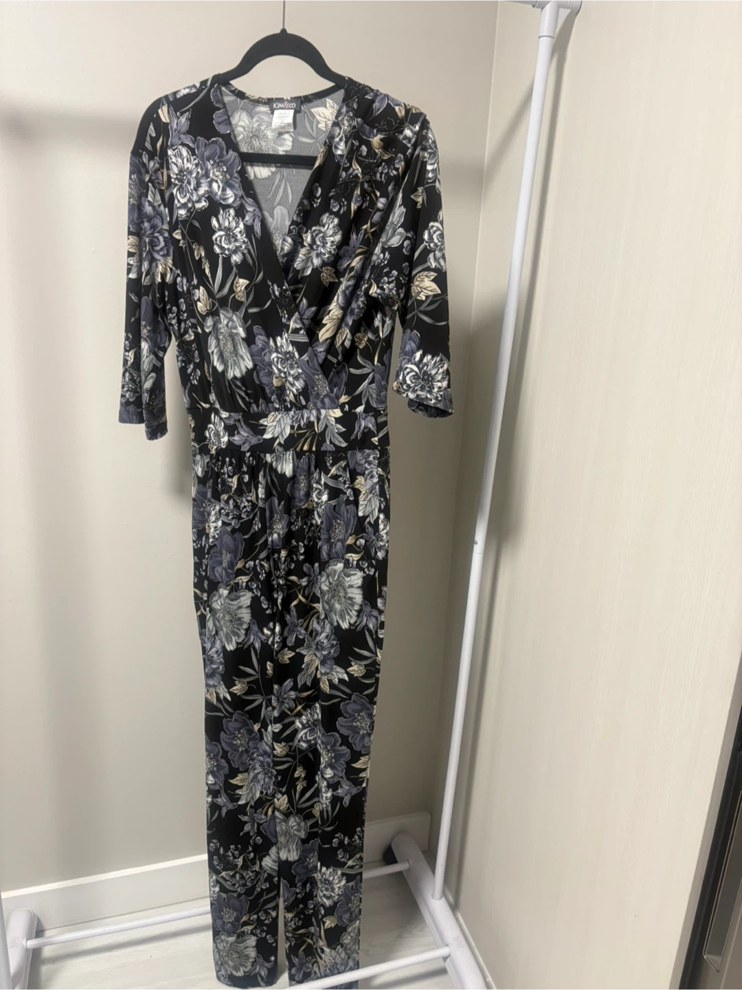 Combinaison Kim & Co. floral noir L/G
