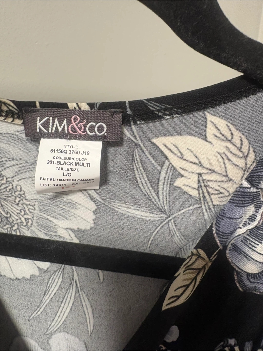 Combinaison Kim & Co. floral noir L/G - photo 3