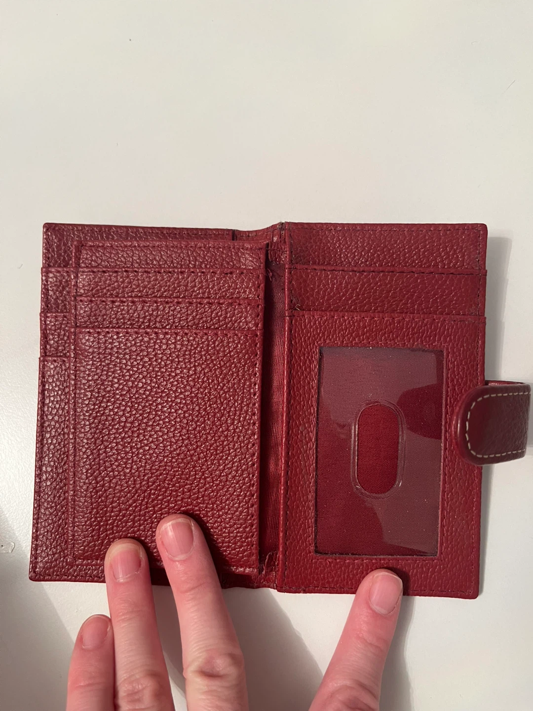 Red Genuine Leather Bifold Wallet - photo 5