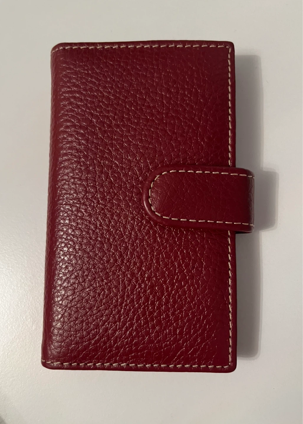 Red Genuine Leather Bifold Wallet