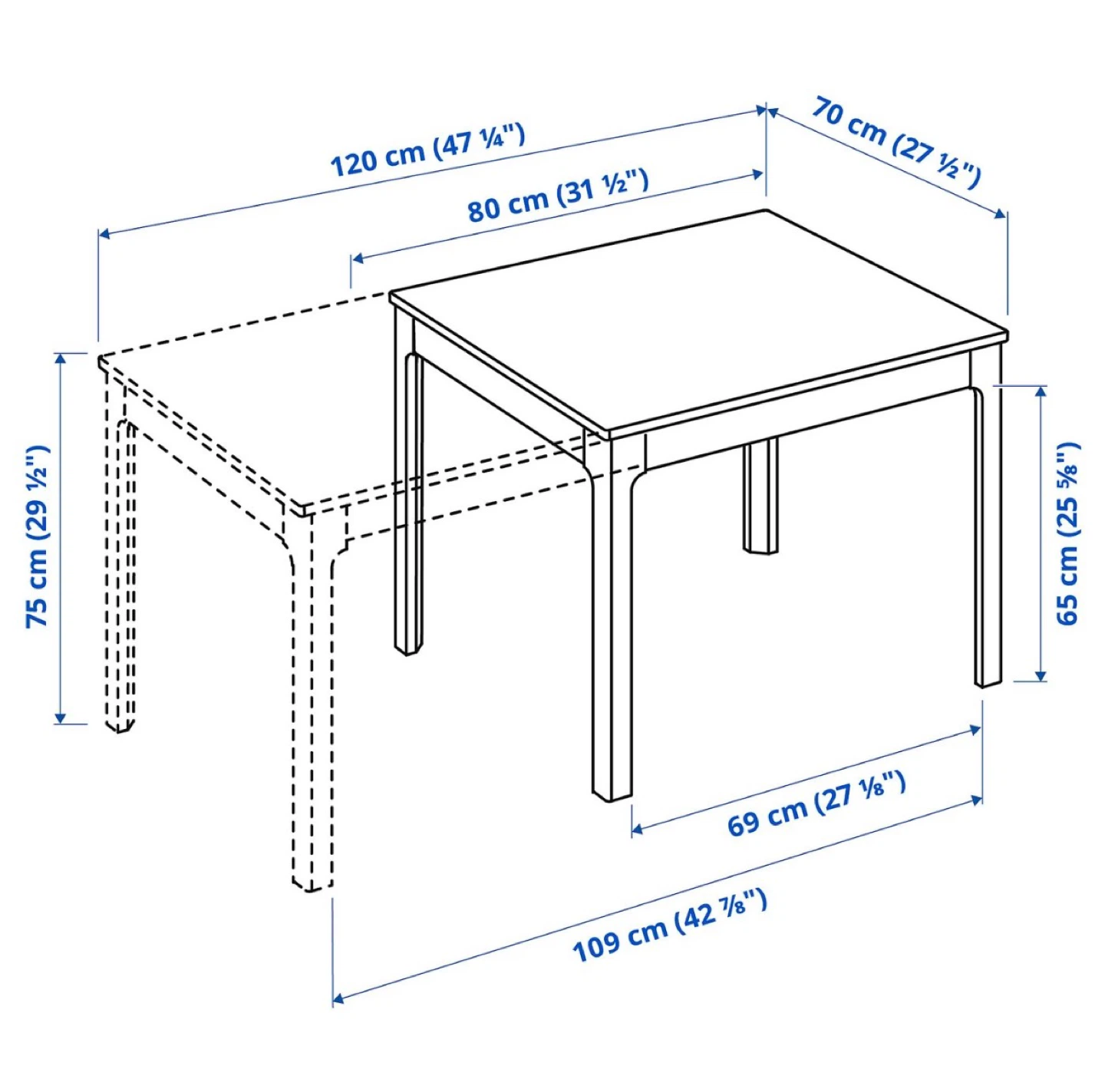 IKEA EKEDALEN / KÄTTIL Extendable Table and 2 Chairs - photo 4