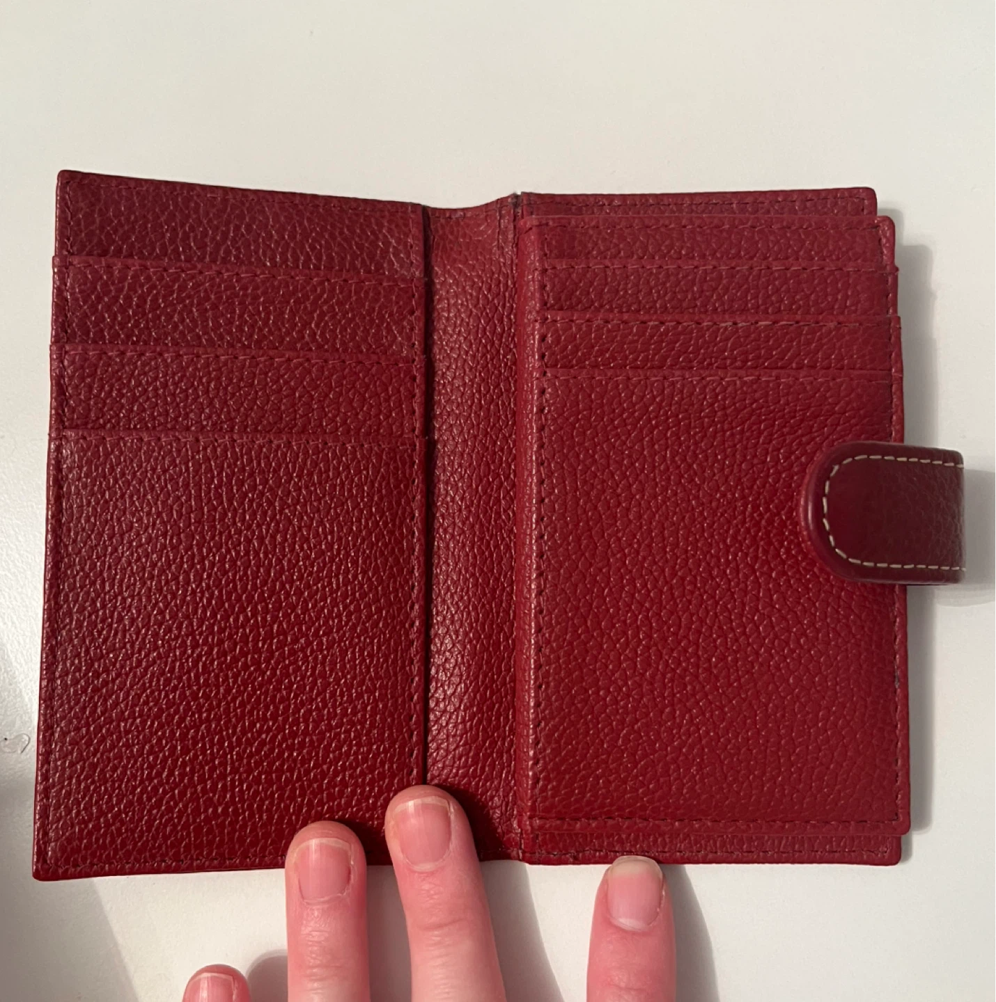 Red Genuine Leather Bifold Wallet - photo 3