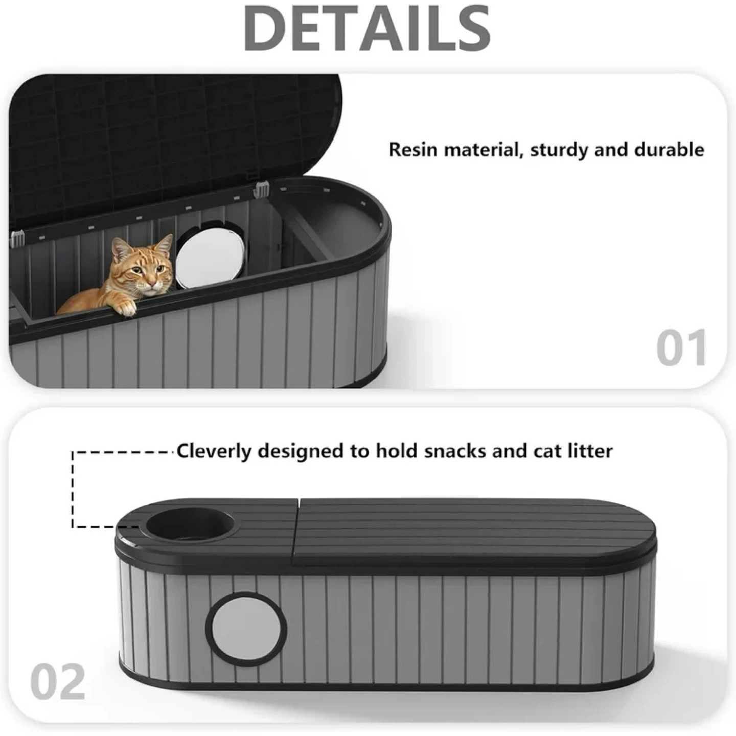 FICARTS Hidden Cat Litter Box Enclosure - photo 3