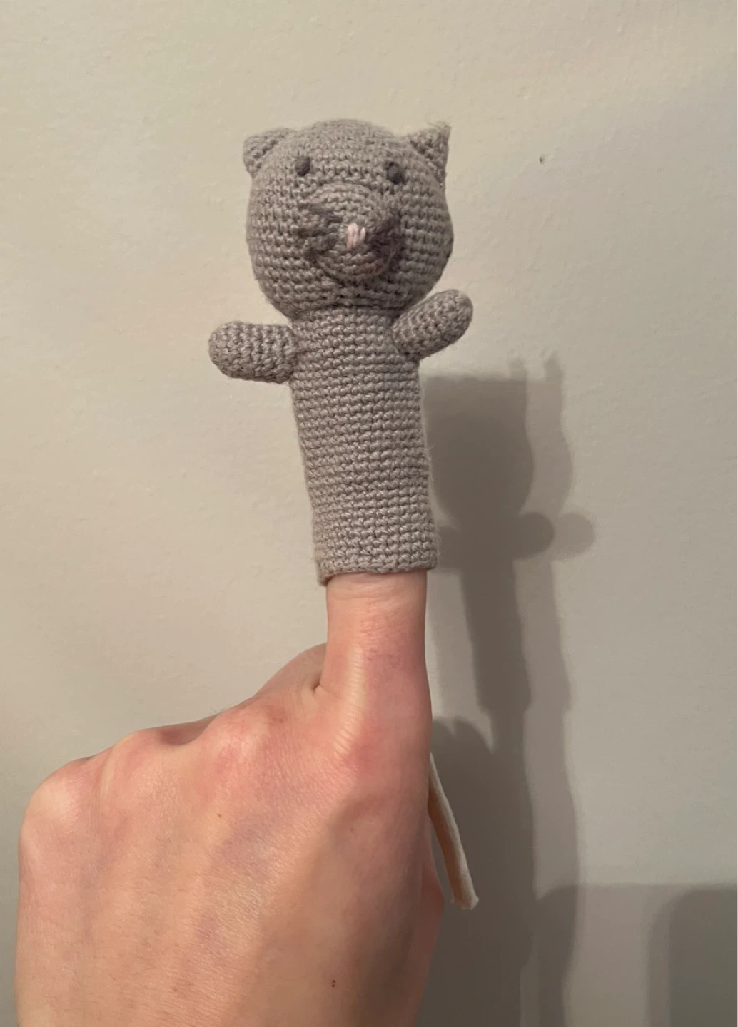 🆕Grey Knitted Cat Finger Puppet
