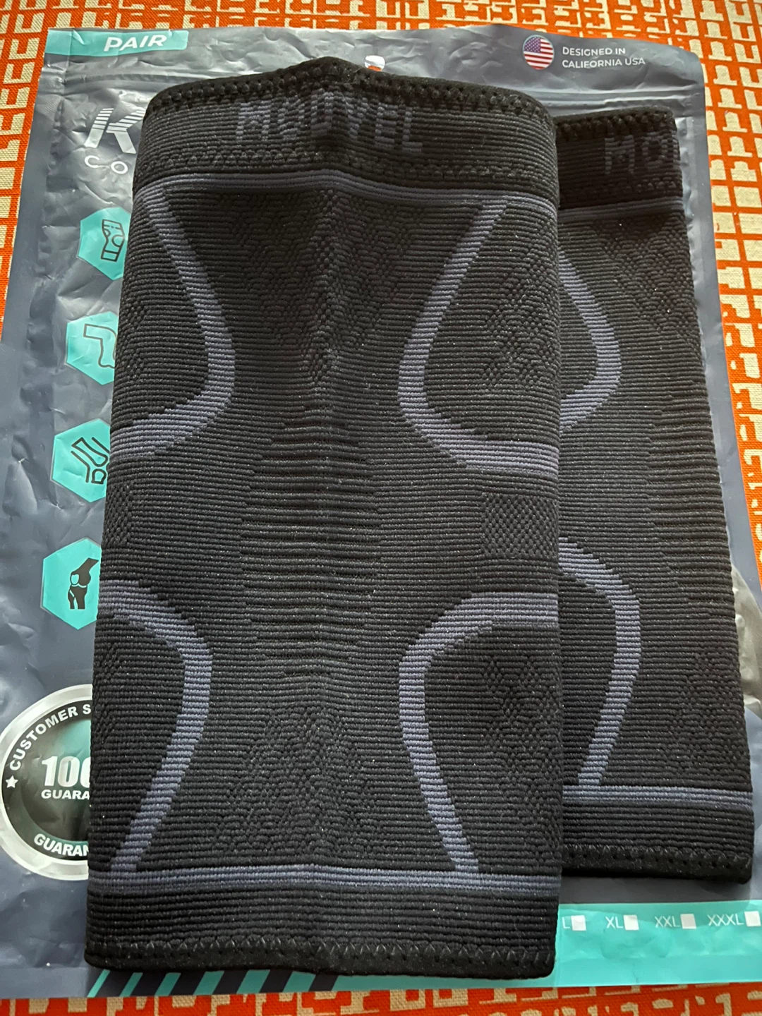 Modvel Knee Sleeves - Pair, Black/Grey, Size XXL