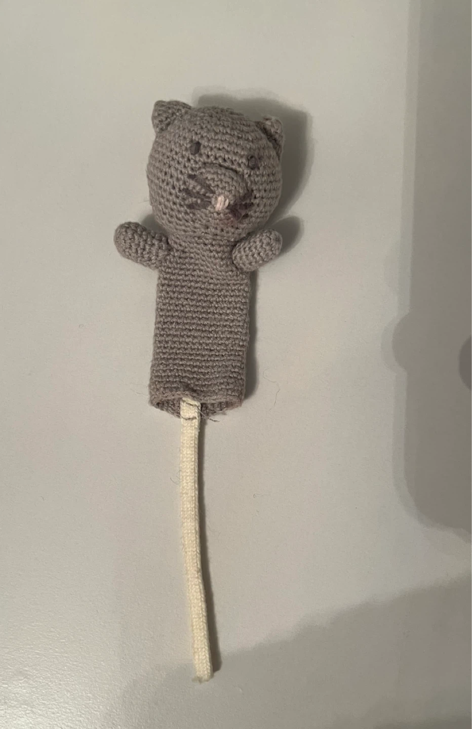 🆕Grey Knitted Cat Finger Puppet - photo 2