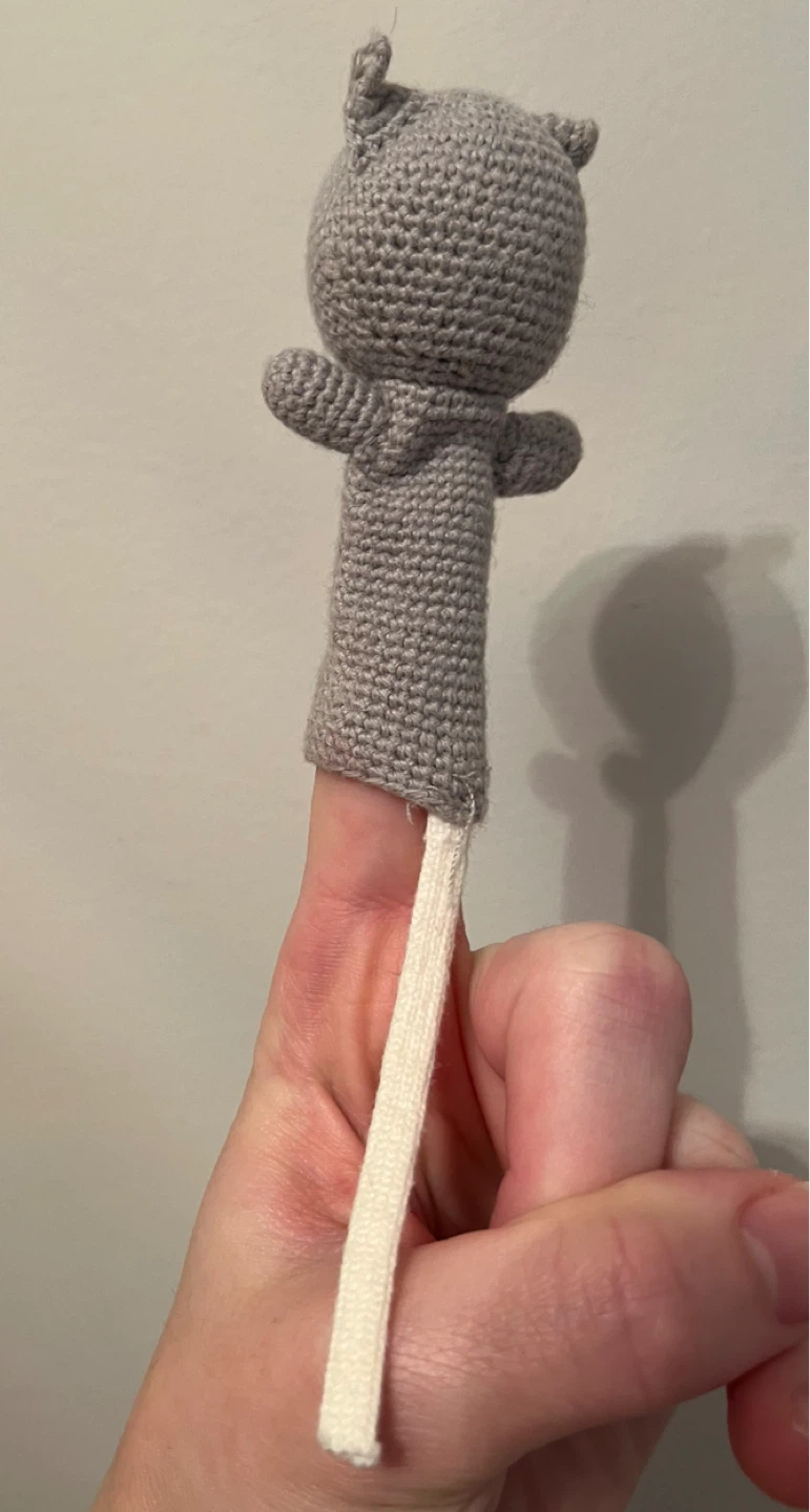 🆕Grey Knitted Cat Finger Puppet - photo 3
