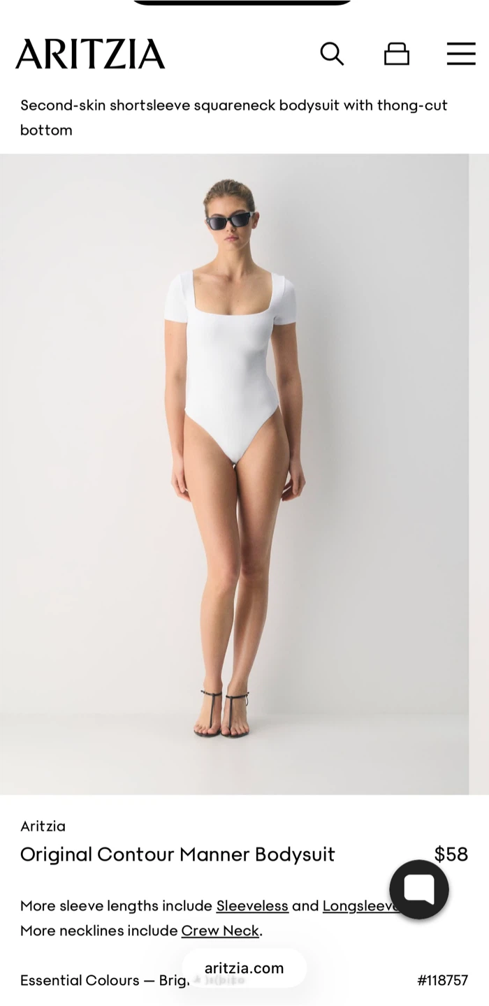 Aritzia Original Contour Manner Bodysuit - White - photo 4