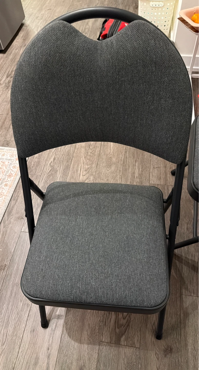 Set of 2 Grey Padded Folding Chairs - photo 2