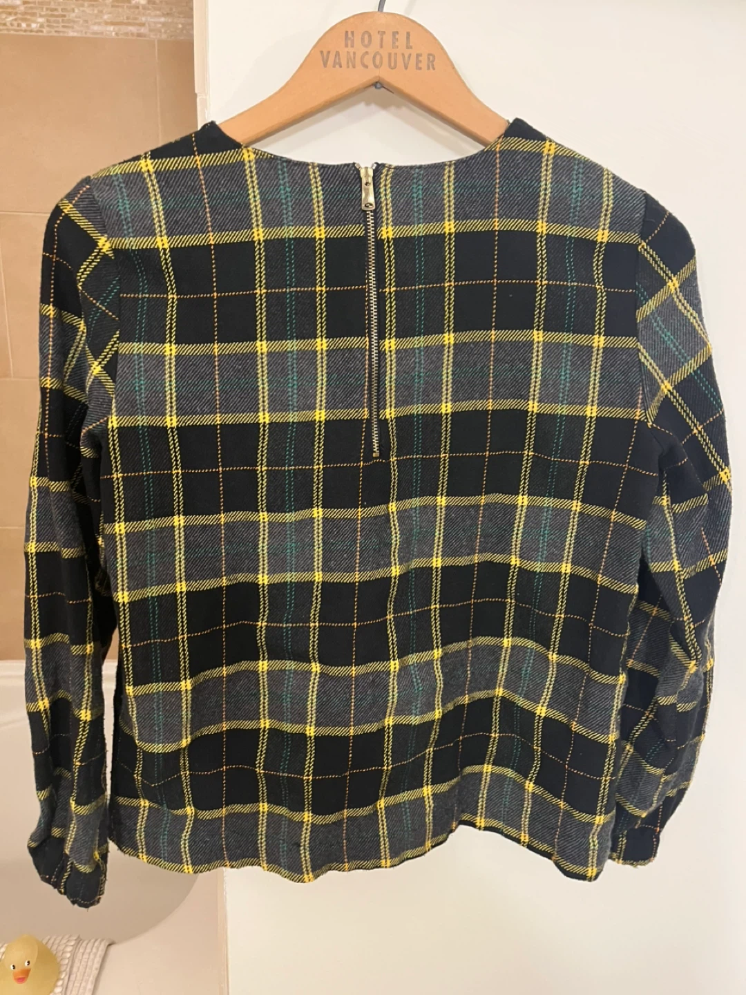 Zara Basic Plaid Long Sleeve Top Size S - photo 4