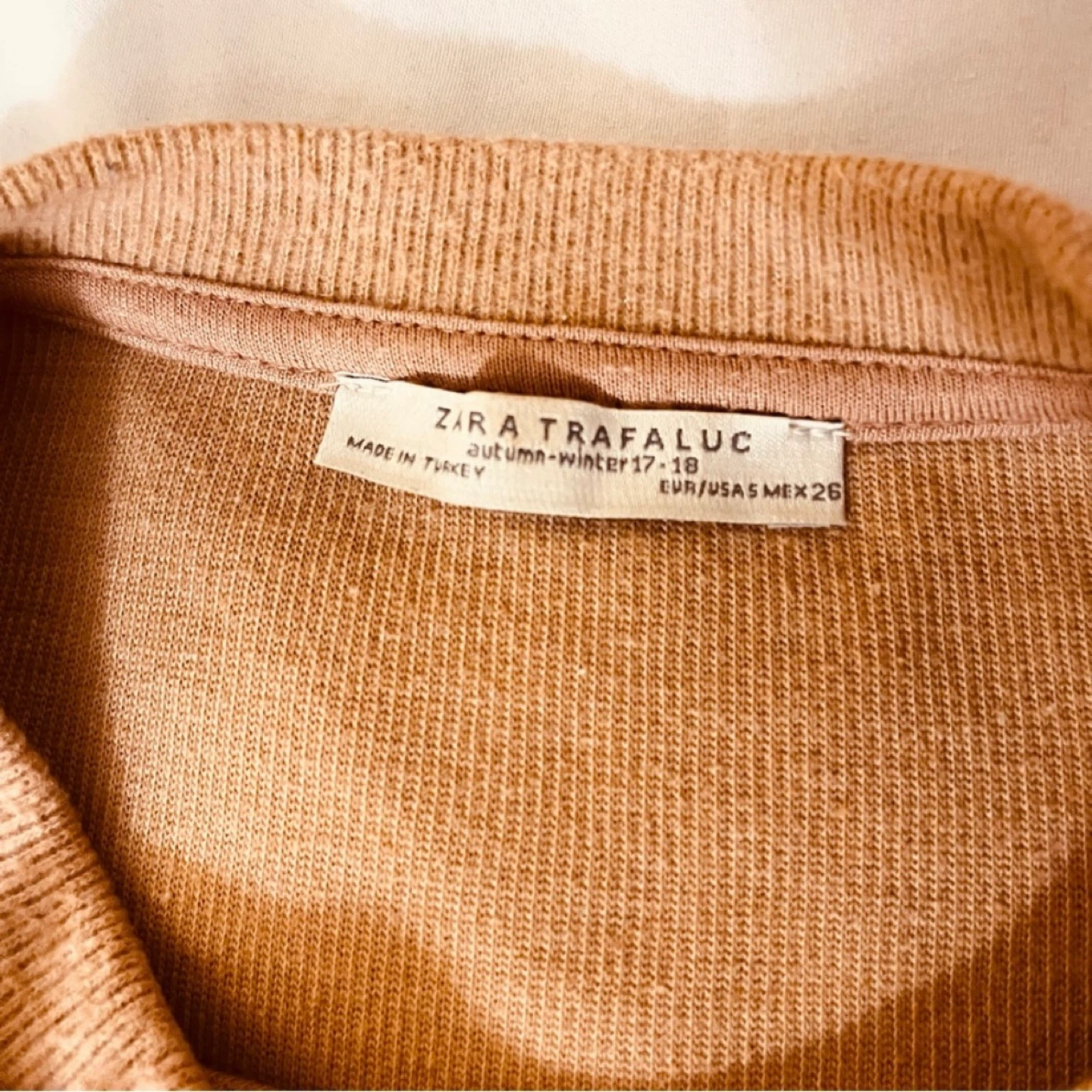 ZARA Brown Pearl Embellished Knit Top Size XS - photo 3