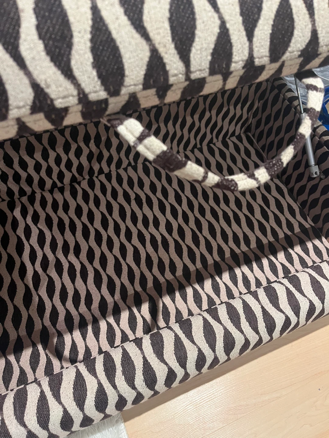 Storage Ottoman - chocolate brown and White Geometric Pattern - photo 2