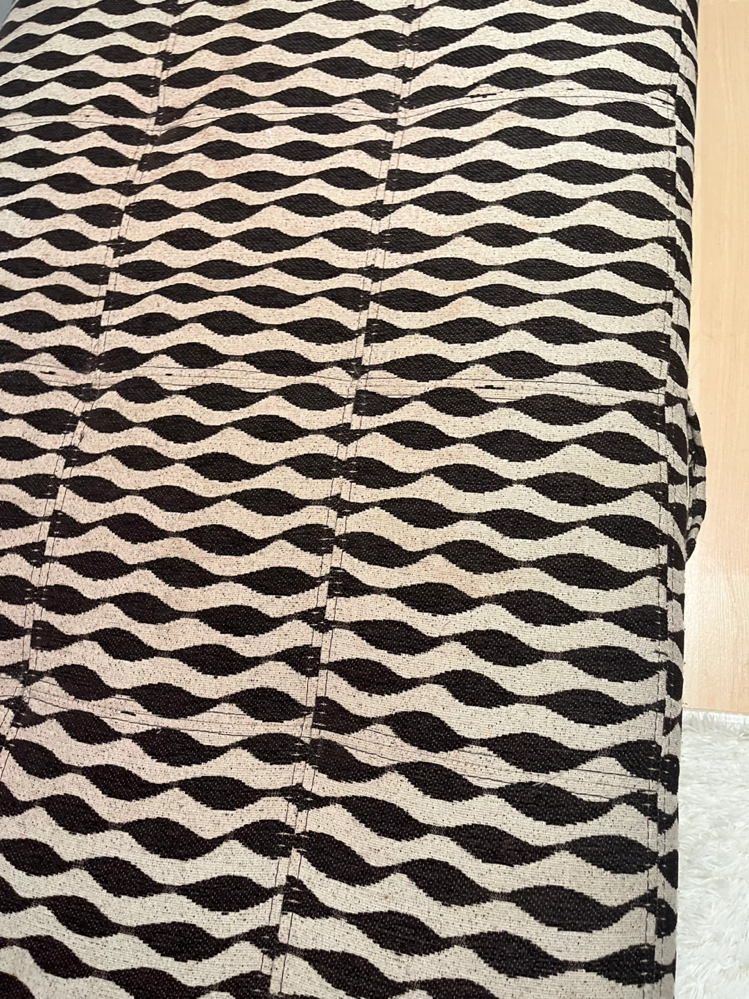 Storage Ottoman - chocolate brown and White Geometric Pattern - photo 3