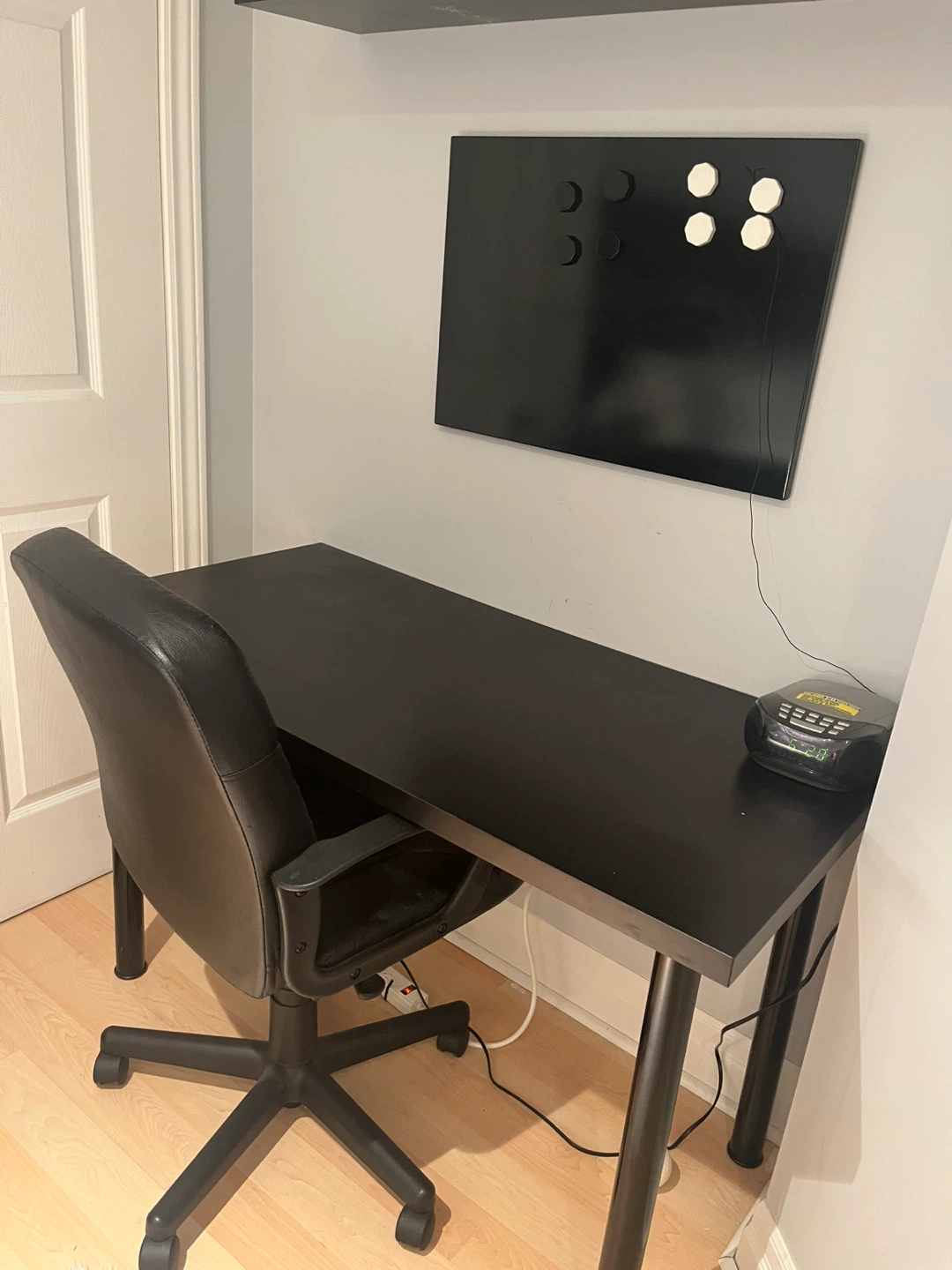 Black Desk and Office Chair Set