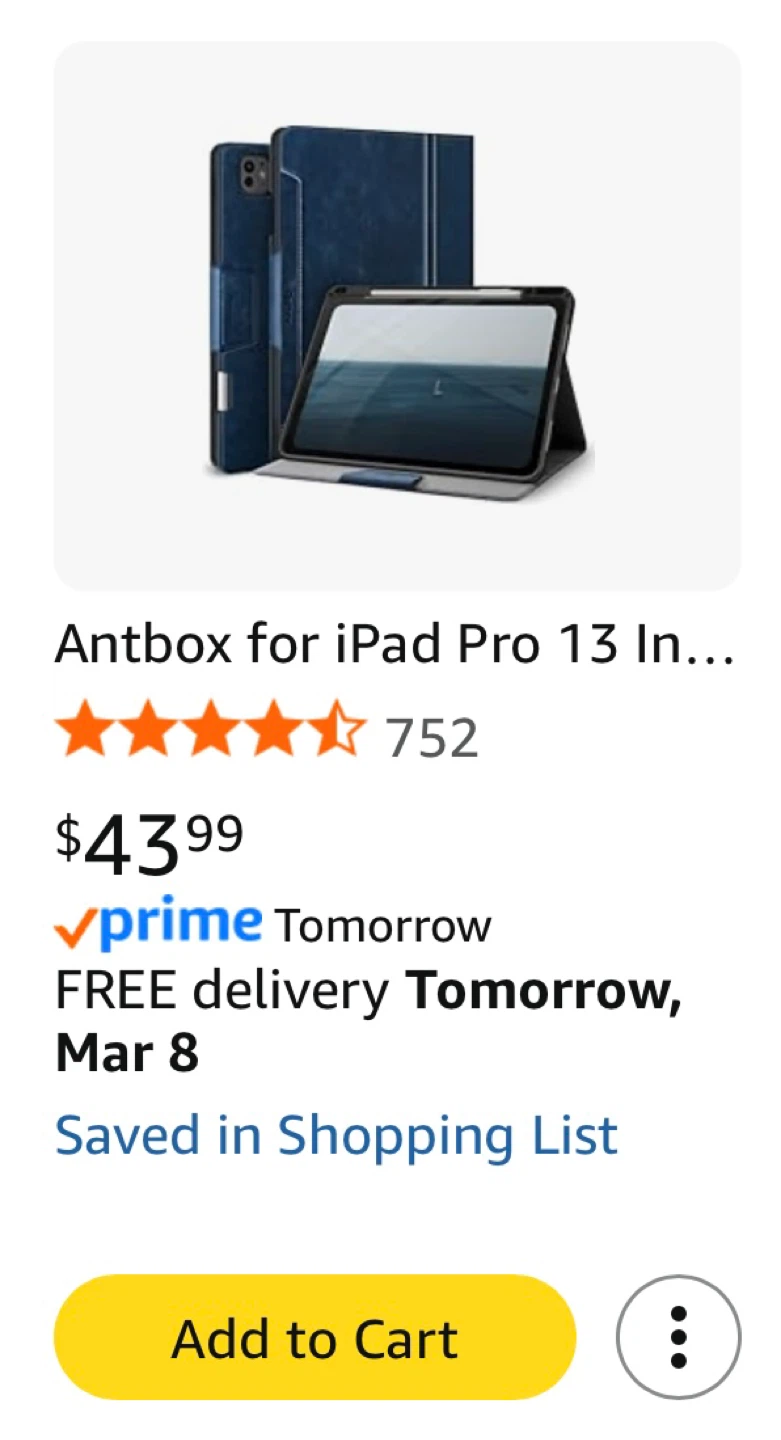Antbox 13” iPad Pro Navy Vegan Leather Case - photo 2