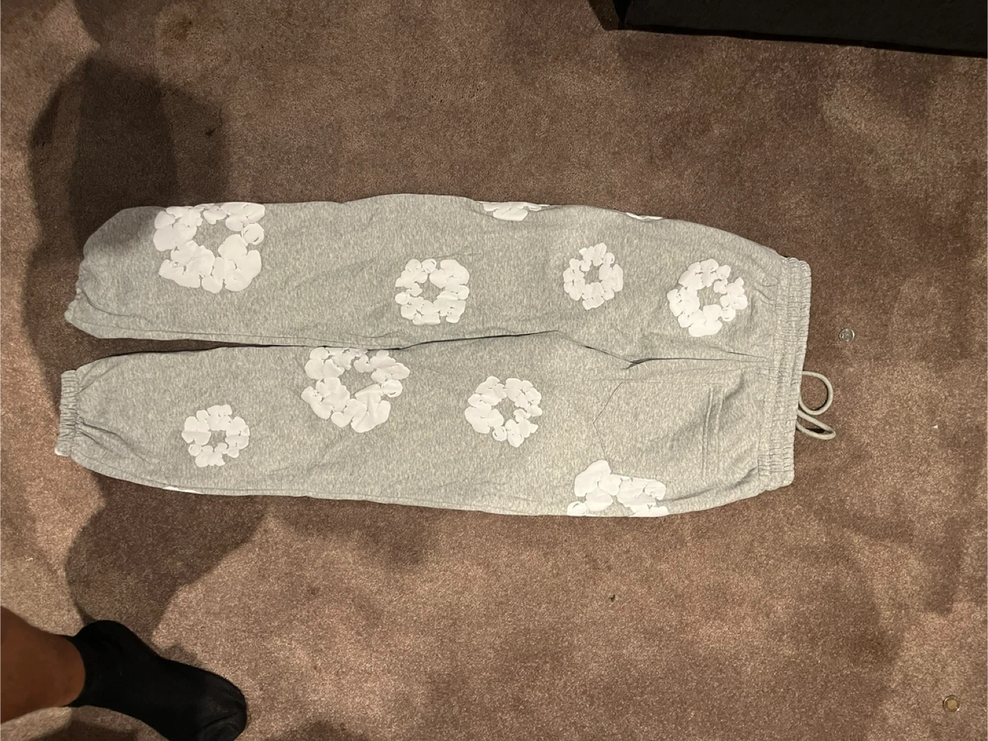 Grey Denim Tear Sweats - photo 2