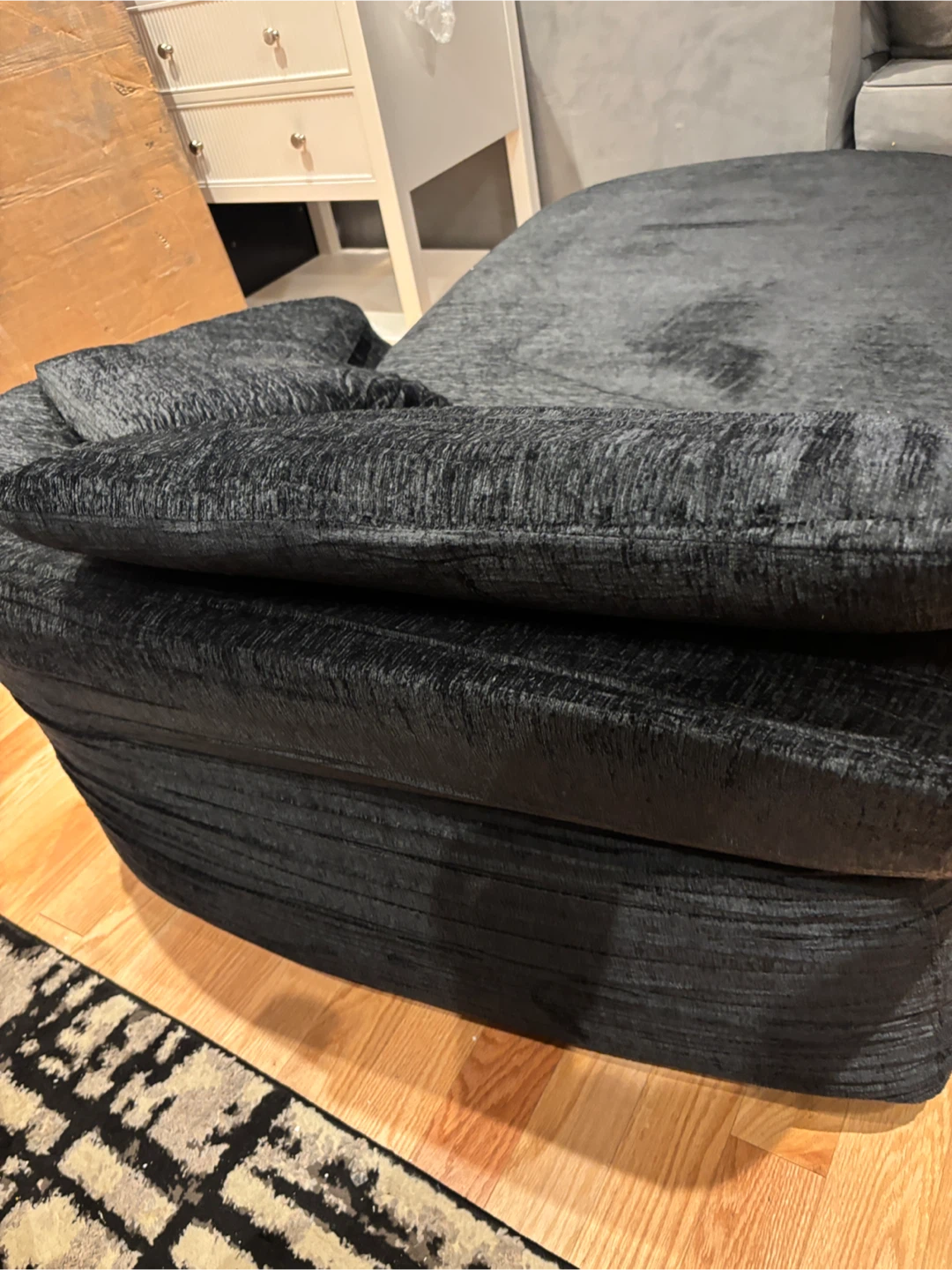 Black Modular Lounge couch chair with Pillows - photo 5