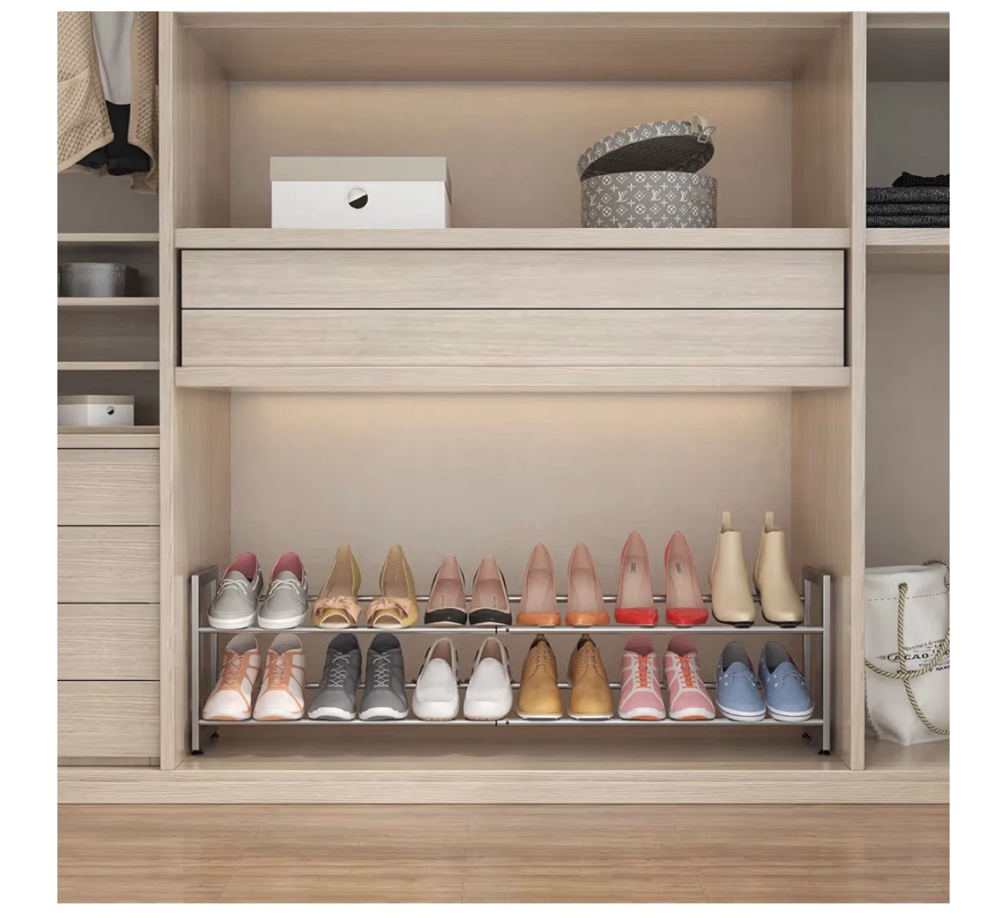 FKUO 2 Tier Shoe Rack for Closet - photo 4