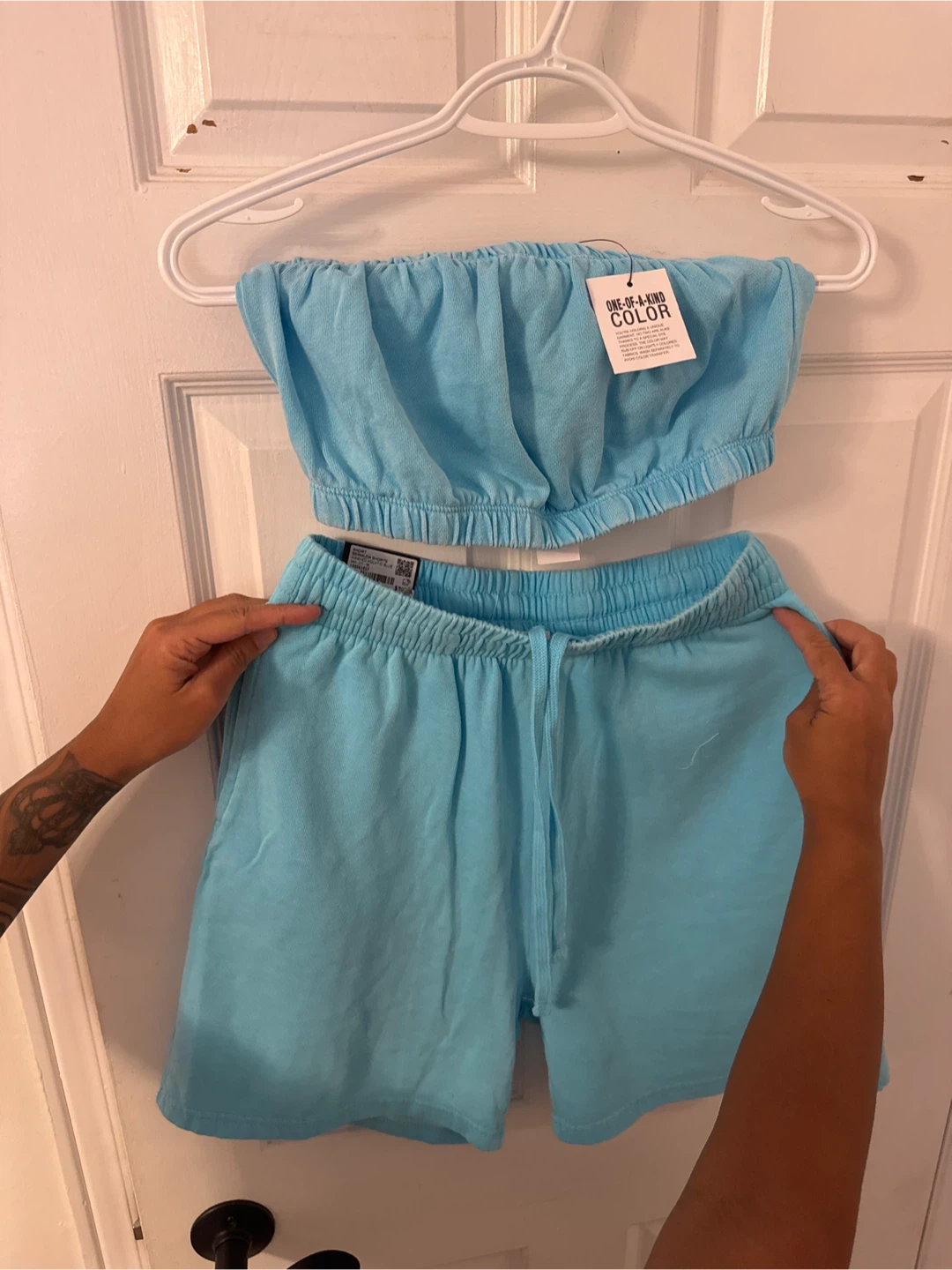 Garage Women's Blue Shorts & Tube Top Set Size S