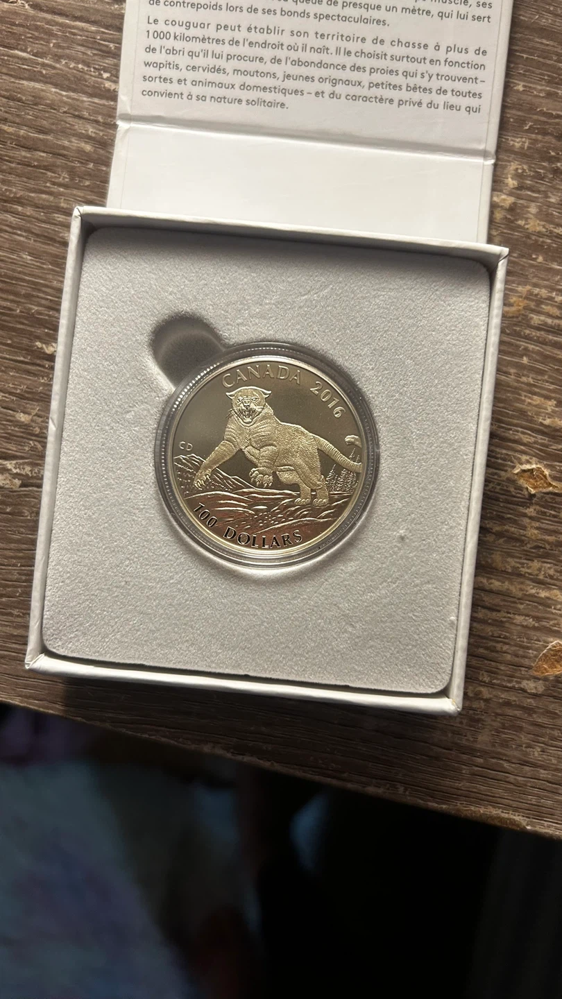 Canada 2016 Cougar 100 Dollar silver 1oz