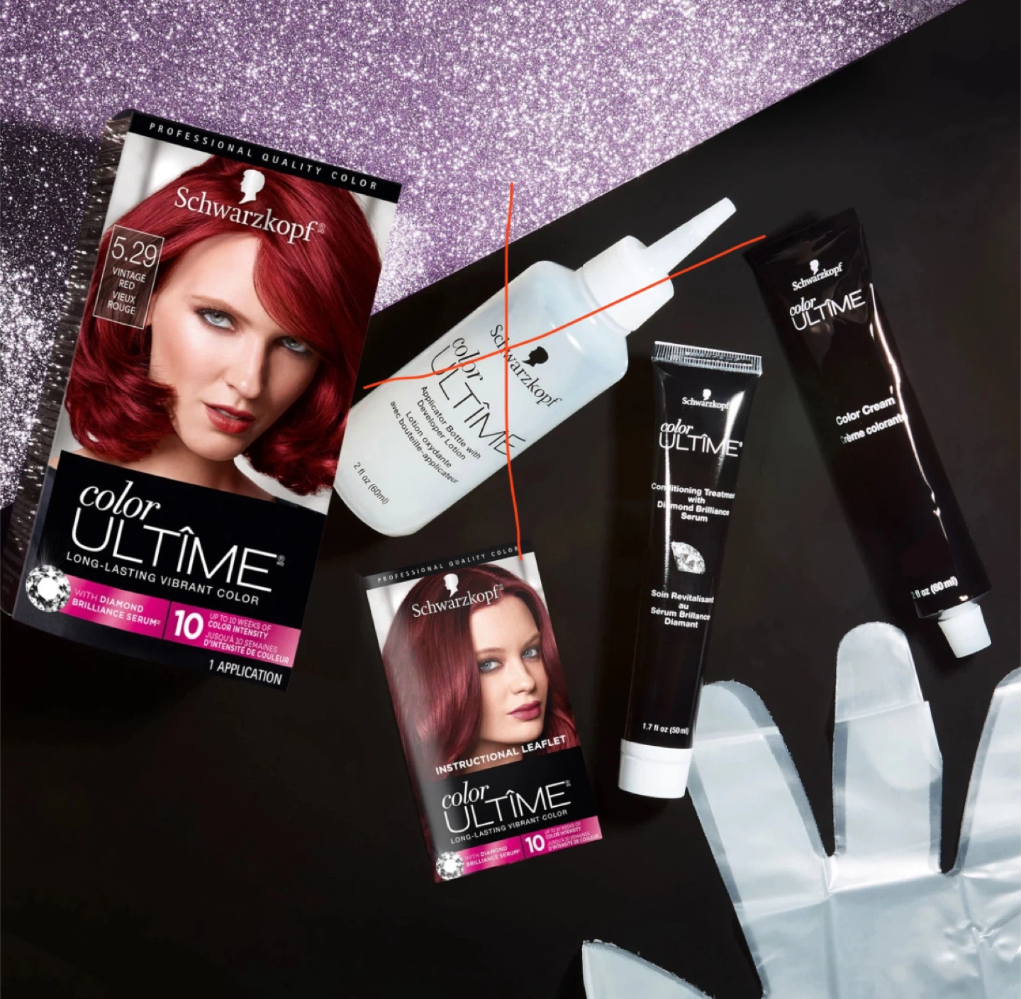 Schwarzkopf Hair Colour Creme vintage red & Conditioning serum