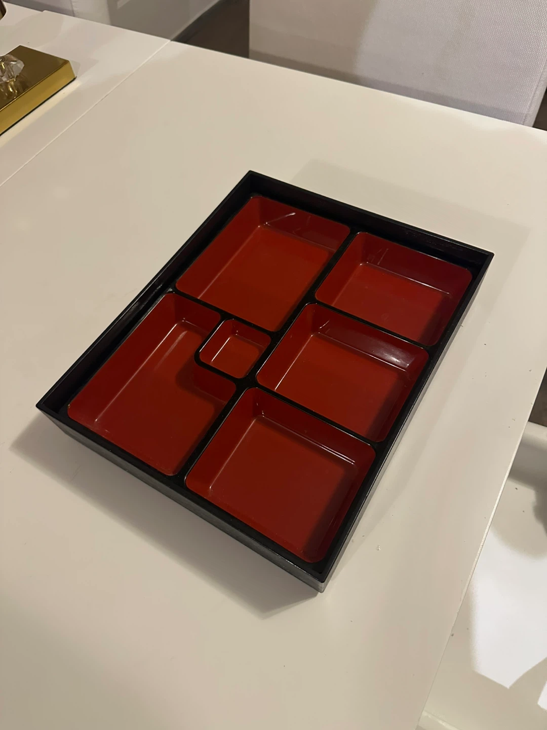 2 pcs Red Bento Box with Multiple Compartments
