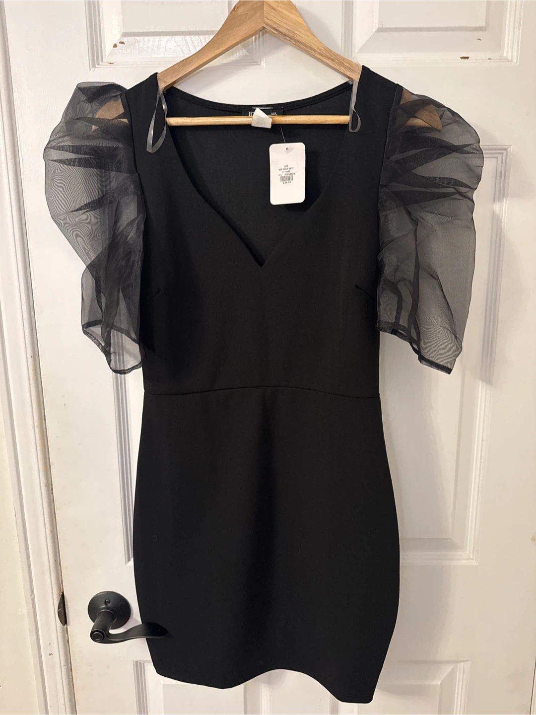 Black Sheer Sleeve Dress - Large