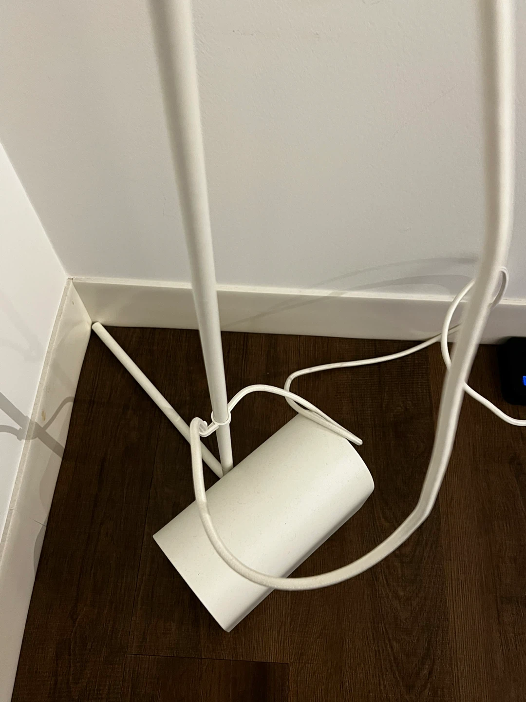 White Floor Lamp with Large Globe Bulb - photo 4