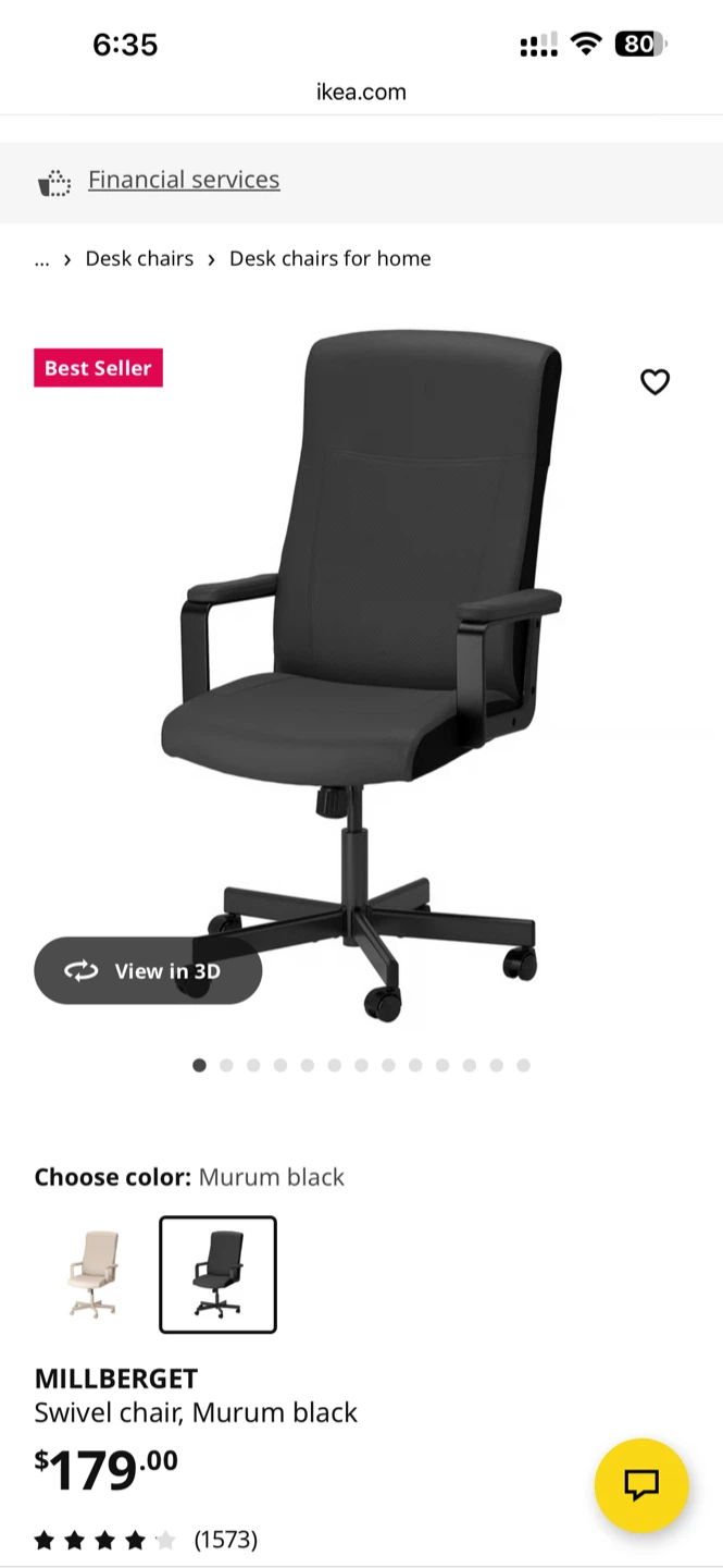 IKEA MILLBERGET Swivel Chair, Murum Black - photo 4