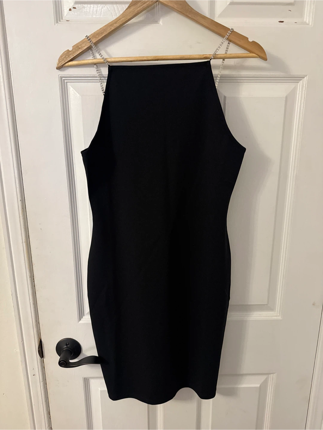 Black Chain Strap Mini Dress